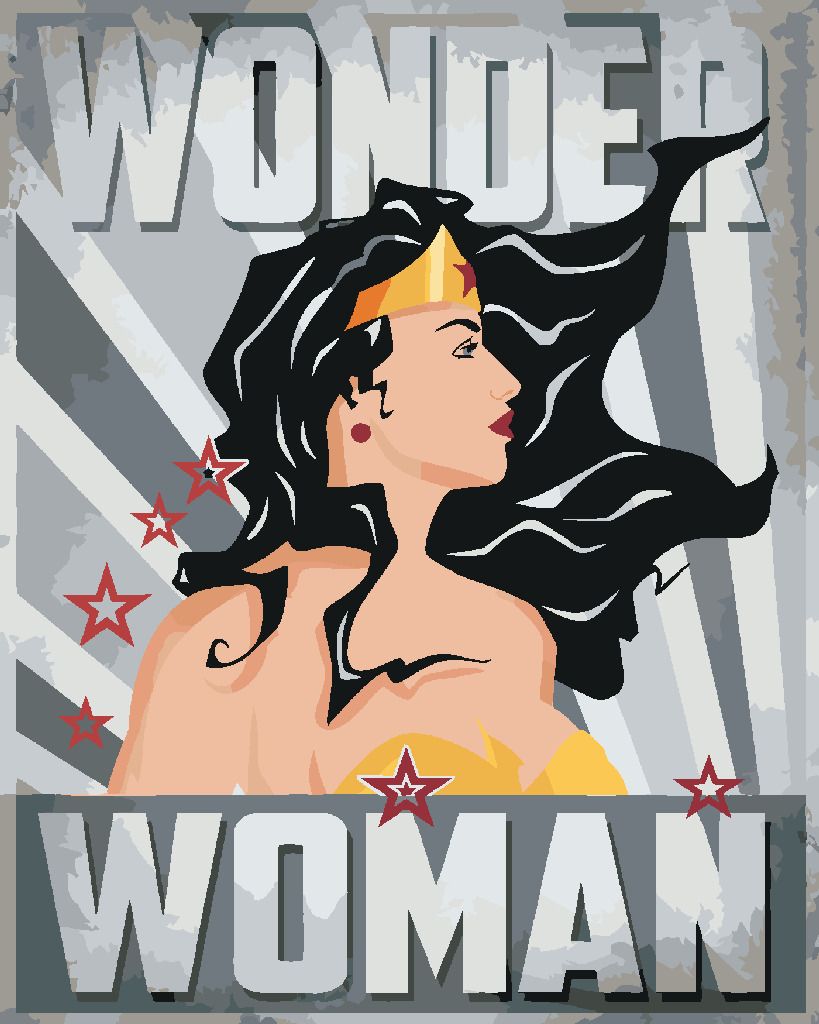 zuty Malování podle čísel - WONDER WOMAN HVĚZDA II - Rozměr: 40x50 cm, Rámování: Varianta: vypnuté plátno na rám - obrázek 3