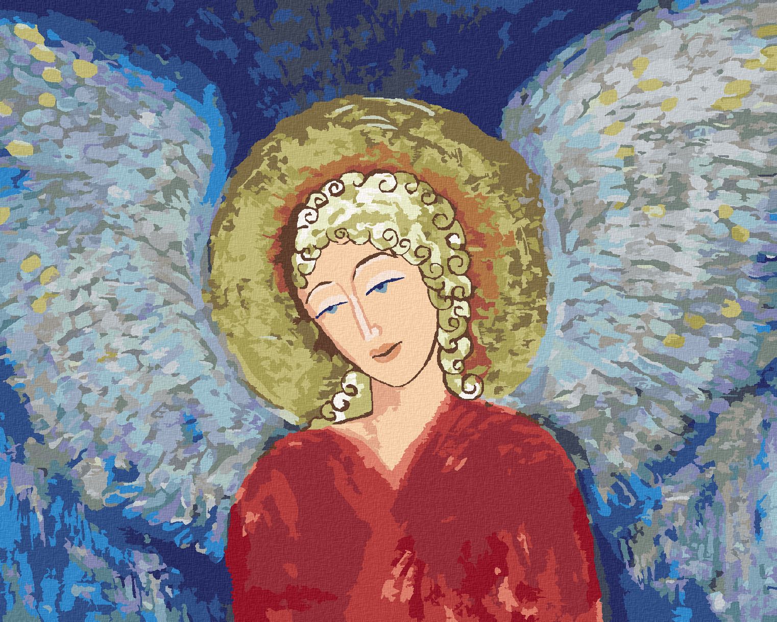 zuty Malování podle čísel - VÁNOČNÍ ANDĚL III - Rozměr: 40x50 cm, Rámování: Varianta: bez rámu a bez vypnutí plátna - obrázek 1