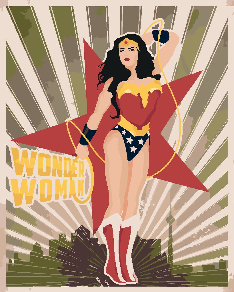 zuty Malování podle čísel - WONDER WOMAN HVĚZDA - Rozměr: 40x50 cm, Rámování: Varianta: vypnuté plátno na rám - obrázek 5