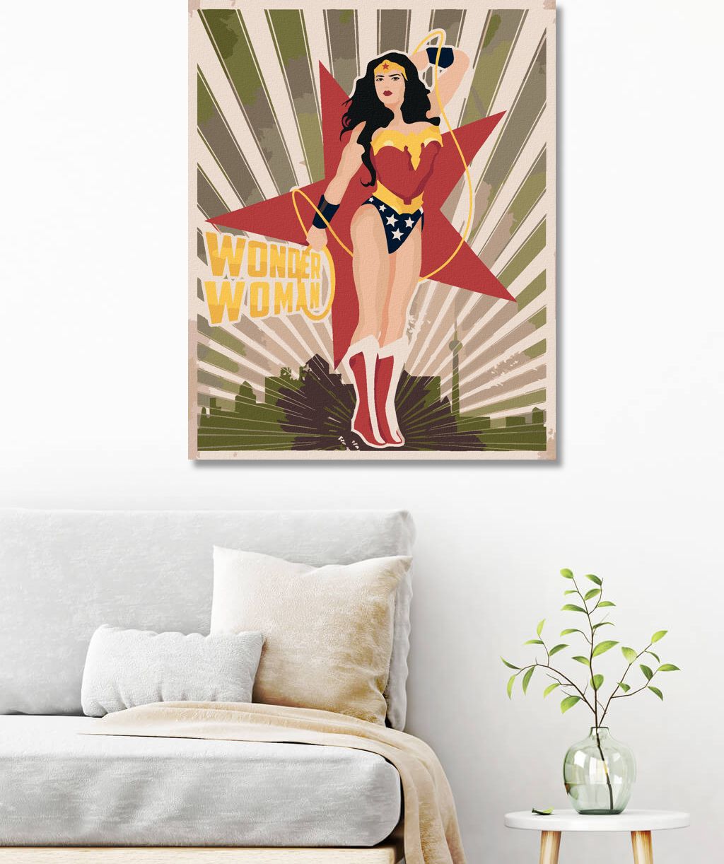 zuty Malování podle čísel - WONDER WOMAN HVĚZDA - Rozměr: 40x50 cm, Rámování: Varianta: vypnuté plátno na rám - obrázek 6