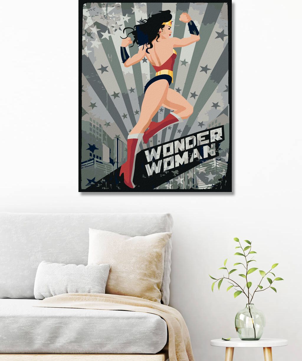 zuty Malování podle čísel - WONDER WOMAN HVĚZDA IV - Rozměr: 40x50 cm, Rámování: Varianta: vypnuté plátno na rám - obrázek 2