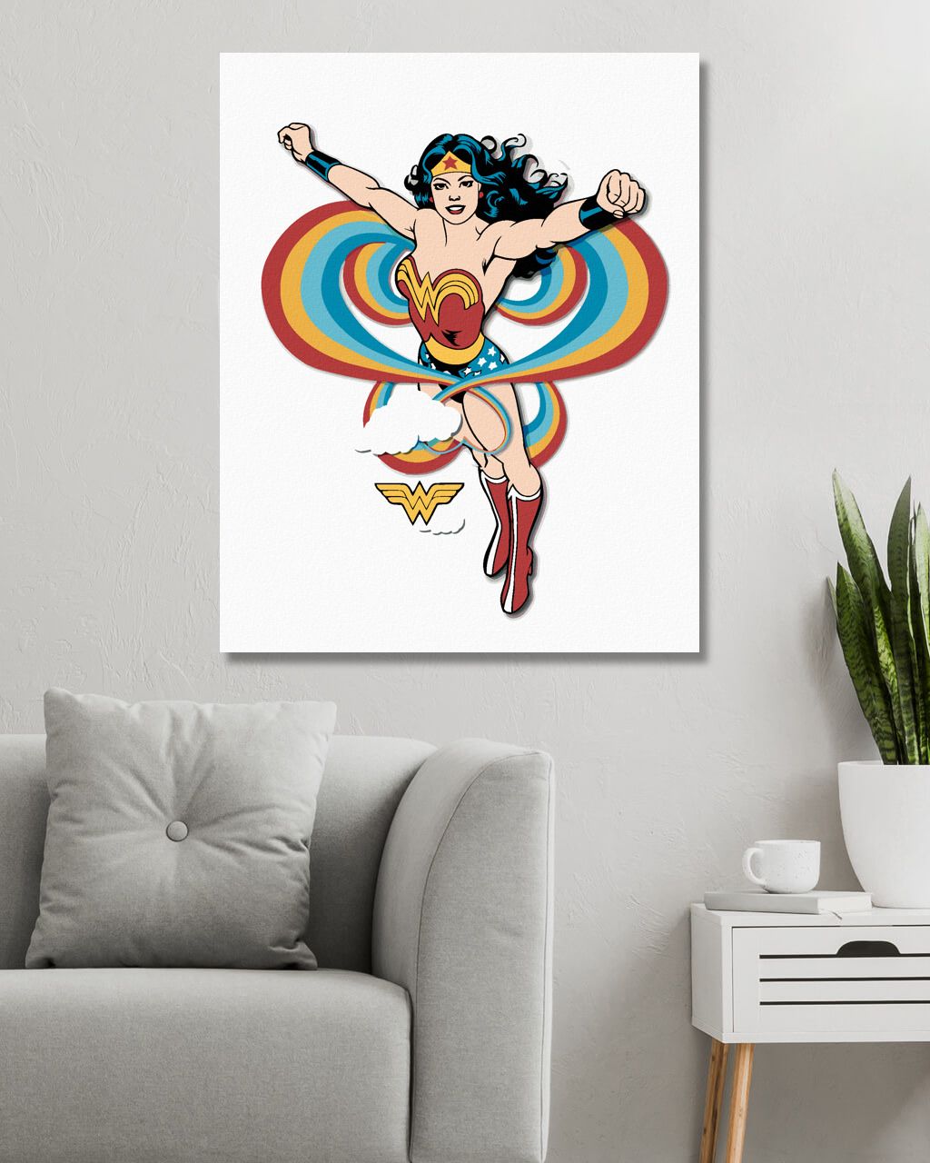 zuty Malování podle čísel - WONDER WOMAN DUHA II - Rozměr: 40x50 cm, Rámování: Varianta: bez rámu a bez vypnutí plátna - obrázek 3