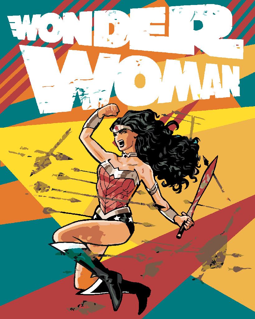 zuty Malování podle čísel - WONDER WOMAN A ŠÍPY PLAKÁT - Rozměr: 40x50 cm, Rámování: Varianta: bez rámu a bez vypnutí plátna - obrázek 9