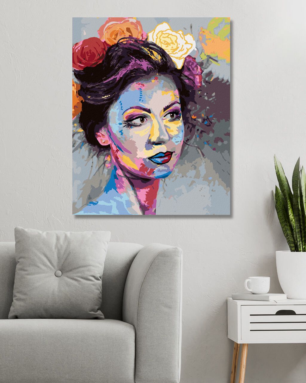 zuty Malování podle čísel - ŽENA S BAREVNÝM MAKE-UPEM - Rozměr: 40x50 cm, Rámování: Varianta: vypnuté plátno na rám - obrázek 5