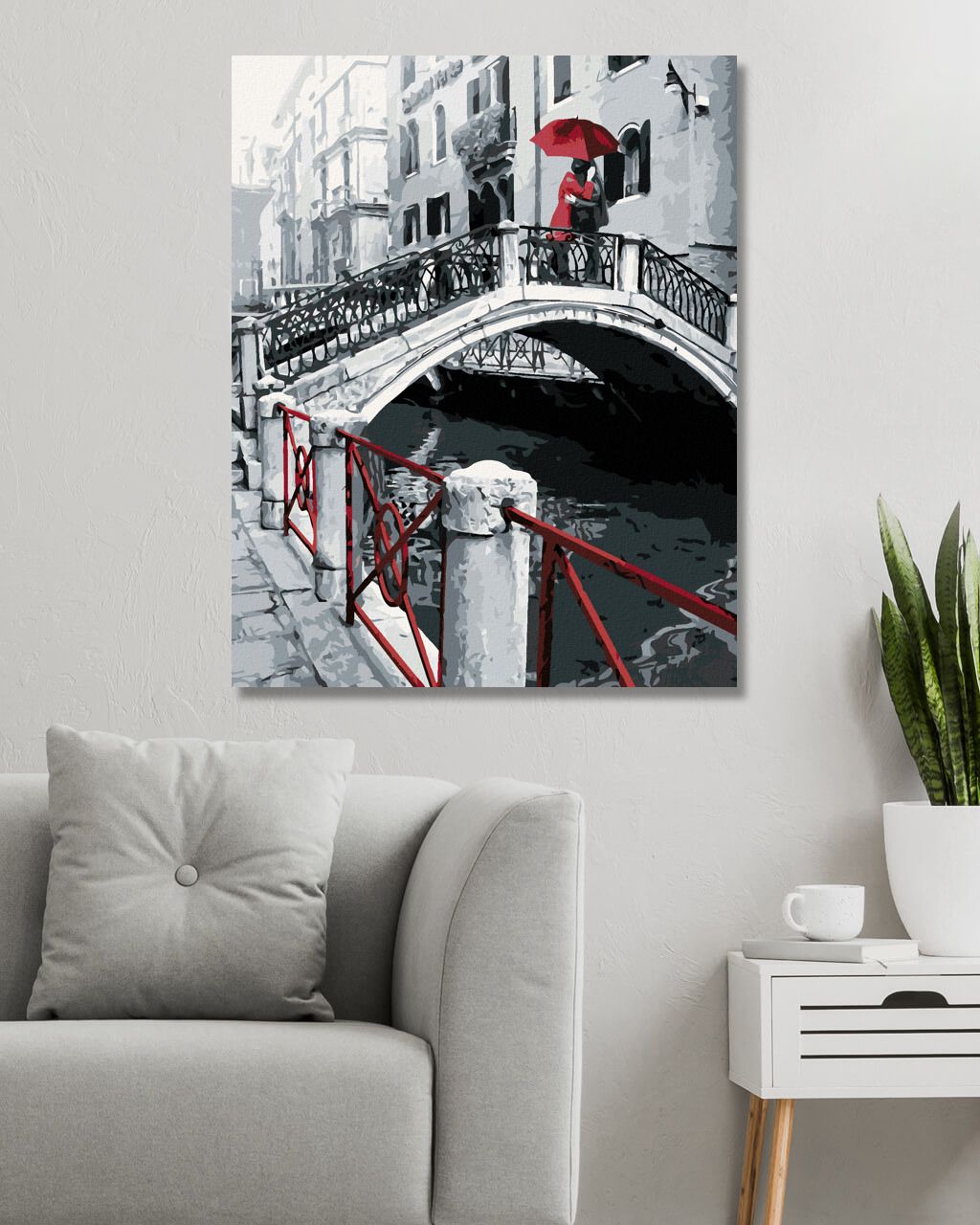 zuty Malování podle čísel - MILUJÍCÍ PÁR NA MOSTĚ - Rozměr: 40x50 cm, Rámování: Varianta: vypnuté plátno na rám - obrázek 4