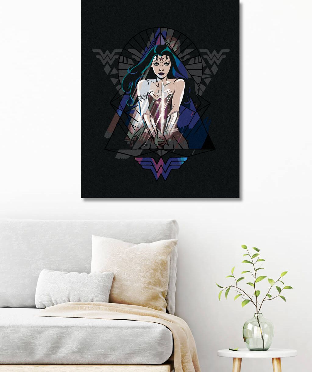 zuty Malování podle čísel - WONDER WOMAN TROJÚHELNÍK - Rozměr: 40x50 cm, Rámování: Varianta: vypnuté plátno na rám - obrázek 6