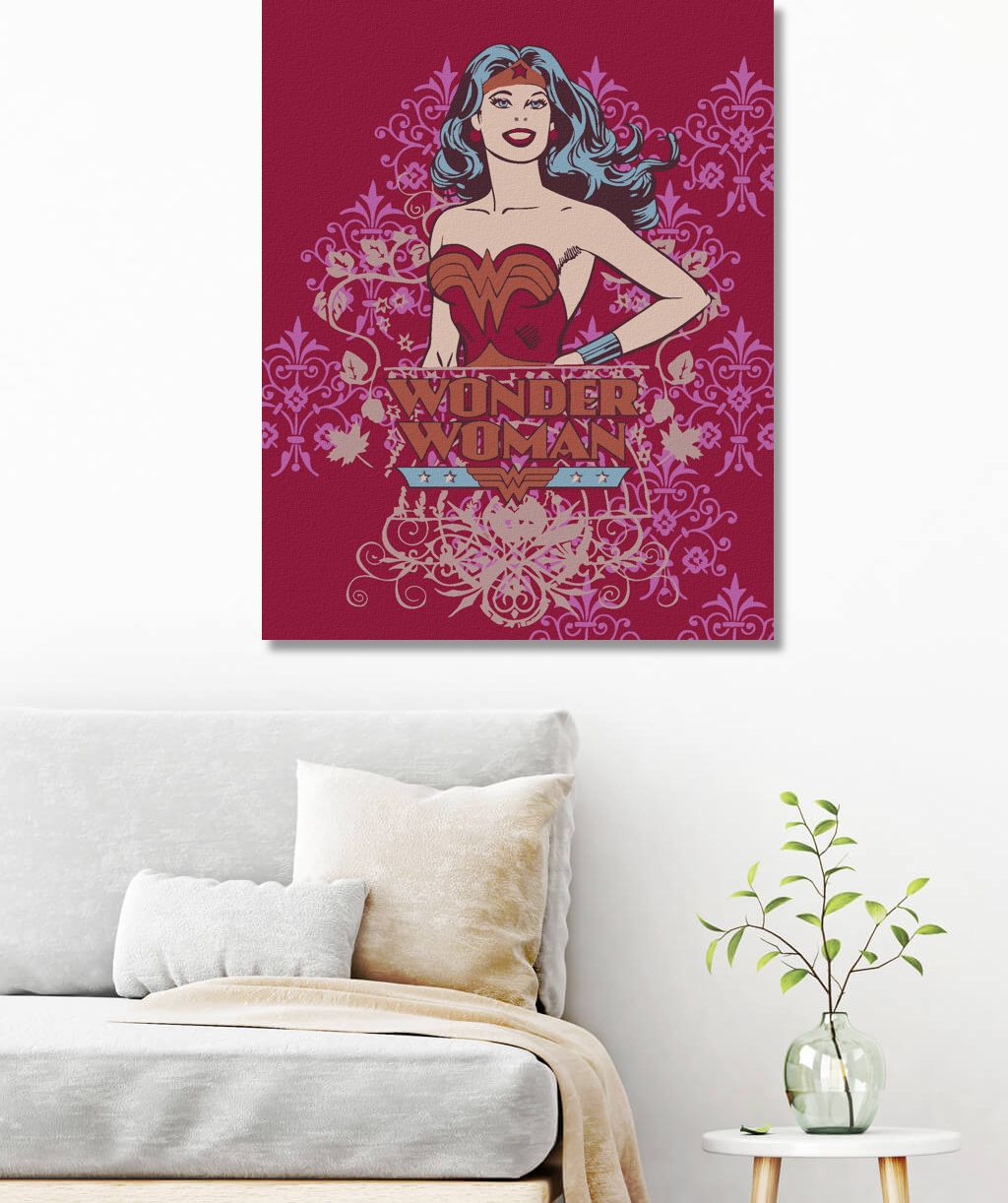 zuty Malování podle čísel - WONDER WOMAN PLAKÁT ČERVENÝ - Rozměr: 40x50 cm, Rámování: Varianta: vypnuté plátno na rám - obrázek 8