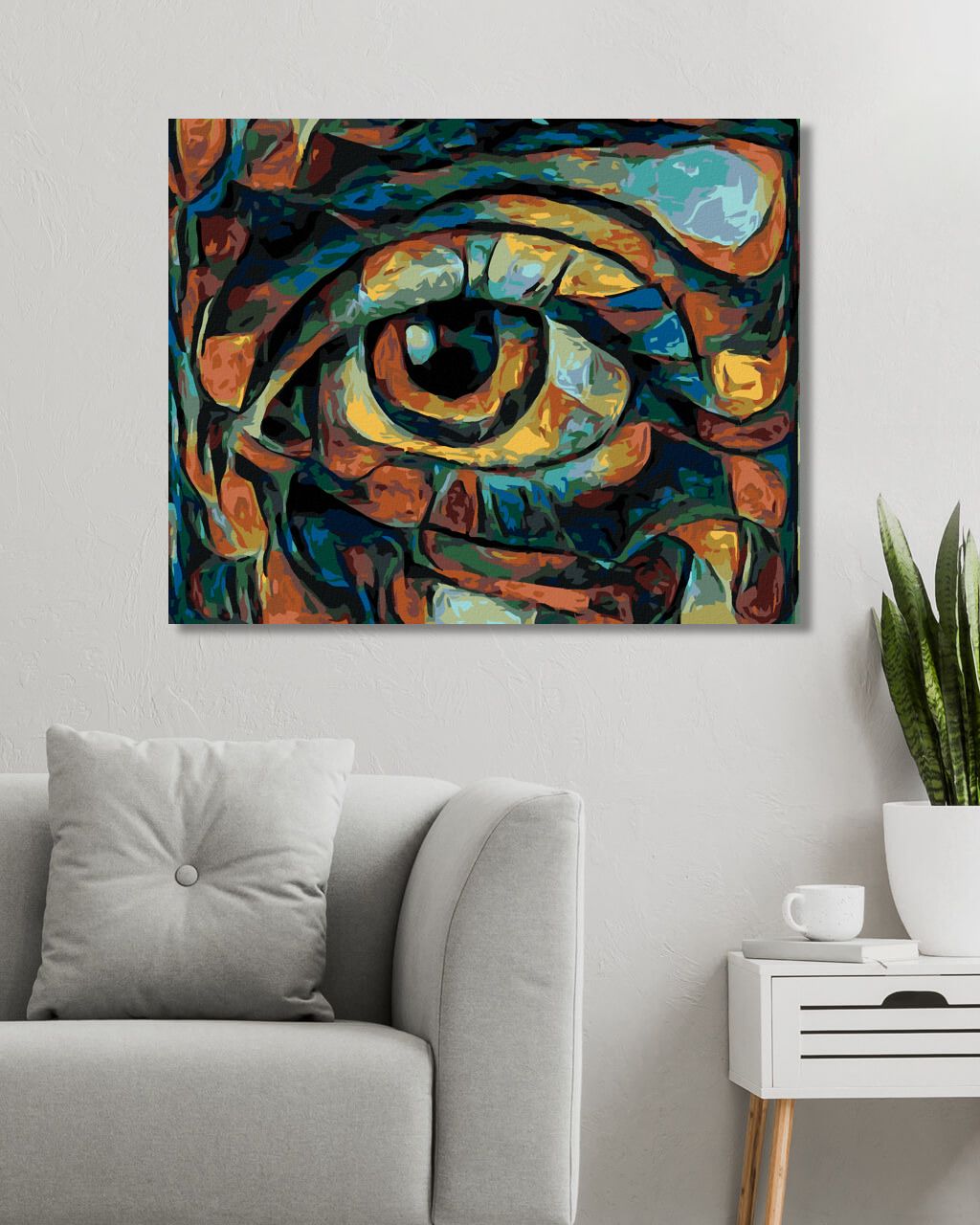 zuty Malování podle čísel - ABSTRAKTNÍ OKO V TMAVÝCH TÓNECH - Rozměr: 40x50 cm, Rámování: Varianta: bez rámu a bez vypnutí plátna - obrázek 9