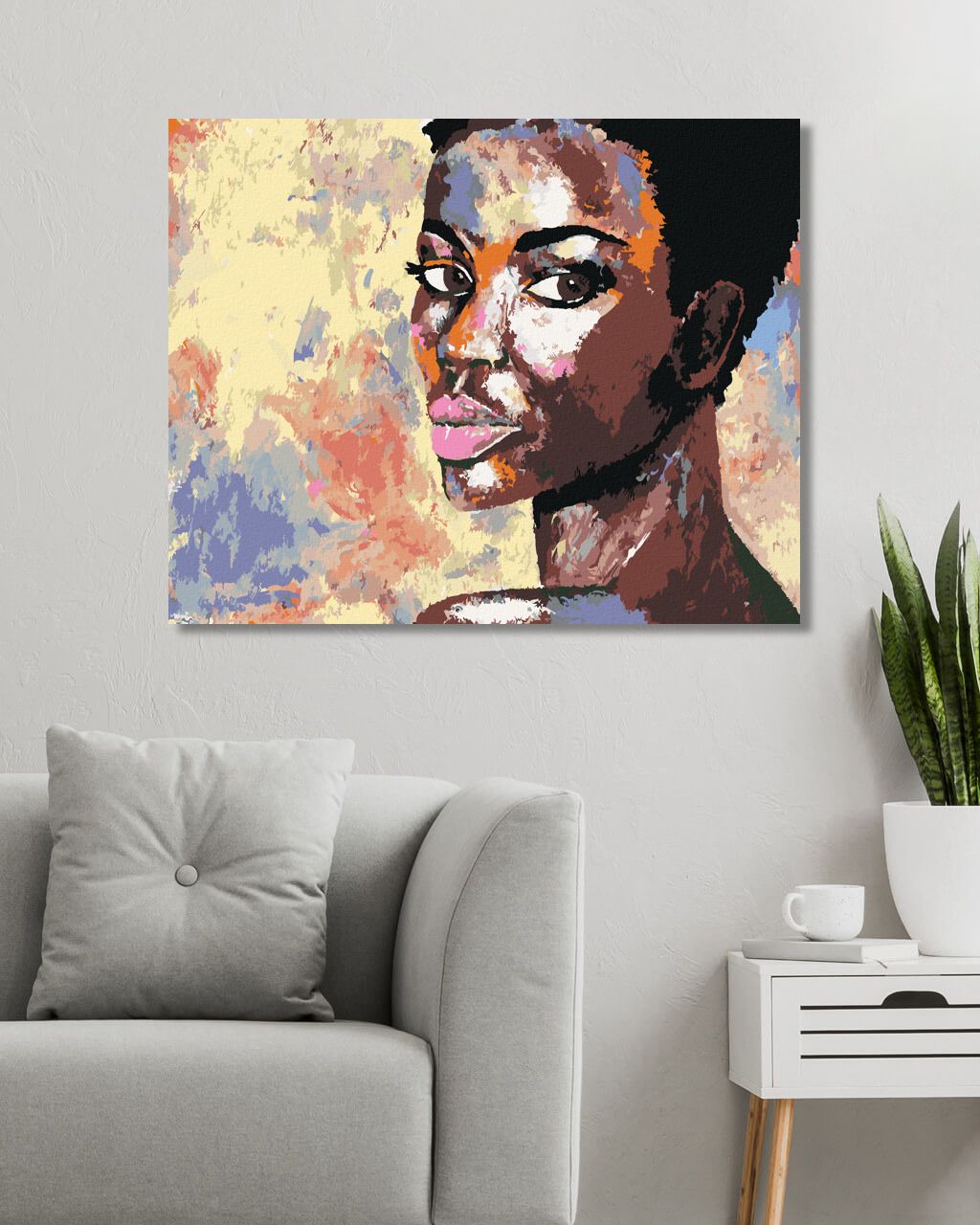zuty Malování podle čísel - PORTRÉT AFRICKÉ ŽENY - Rozměr: 40x50 cm, Rámování: Varianta: vypnuté plátno na rám - obrázek 6