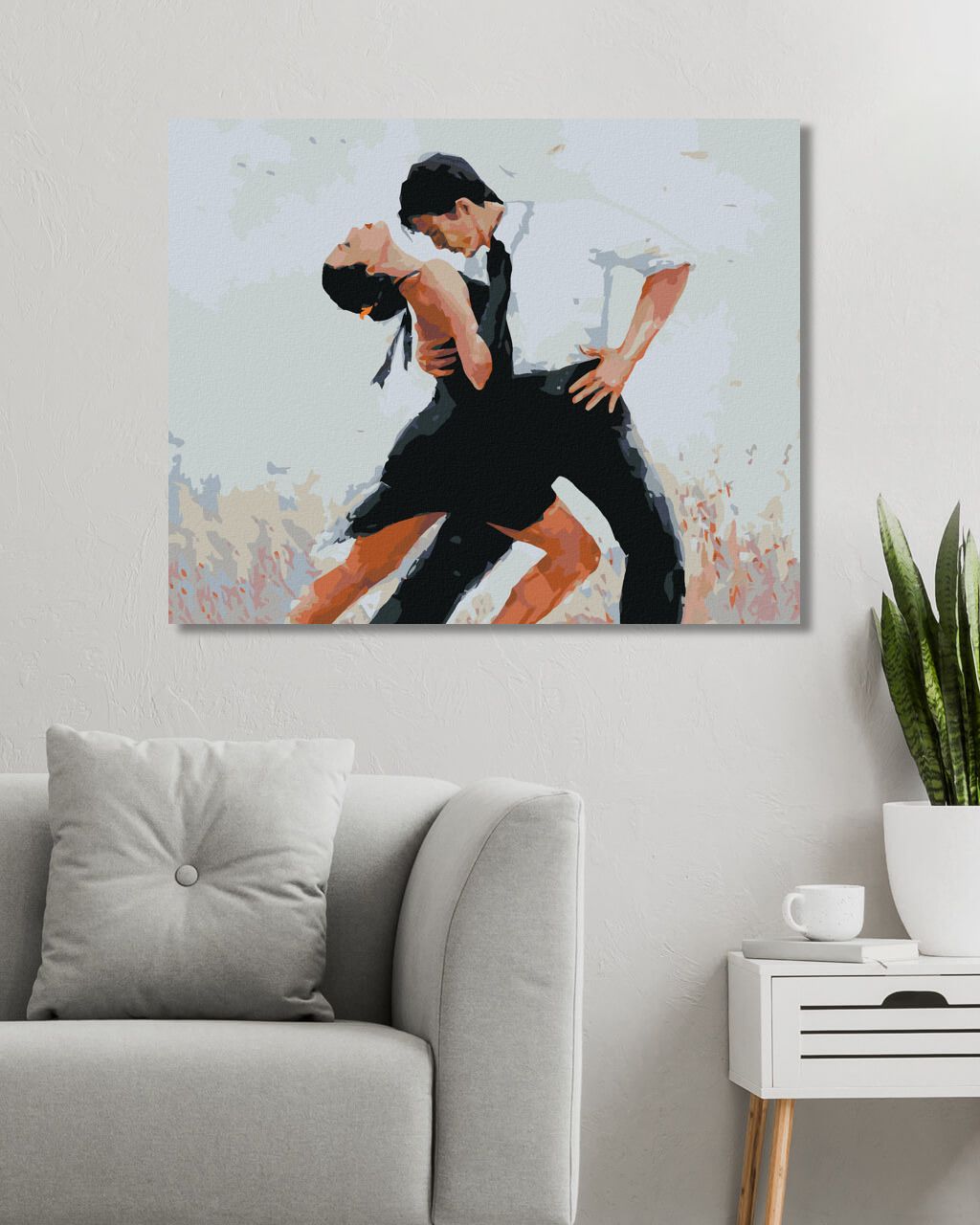 zuty Malování podle čísel - TANEČNÍCI TANČÍCÍ TANGO - Rozměr: 40x50 cm, Rámování: Varianta: bez rámu a bez vypnutí plátna - obrázek 2