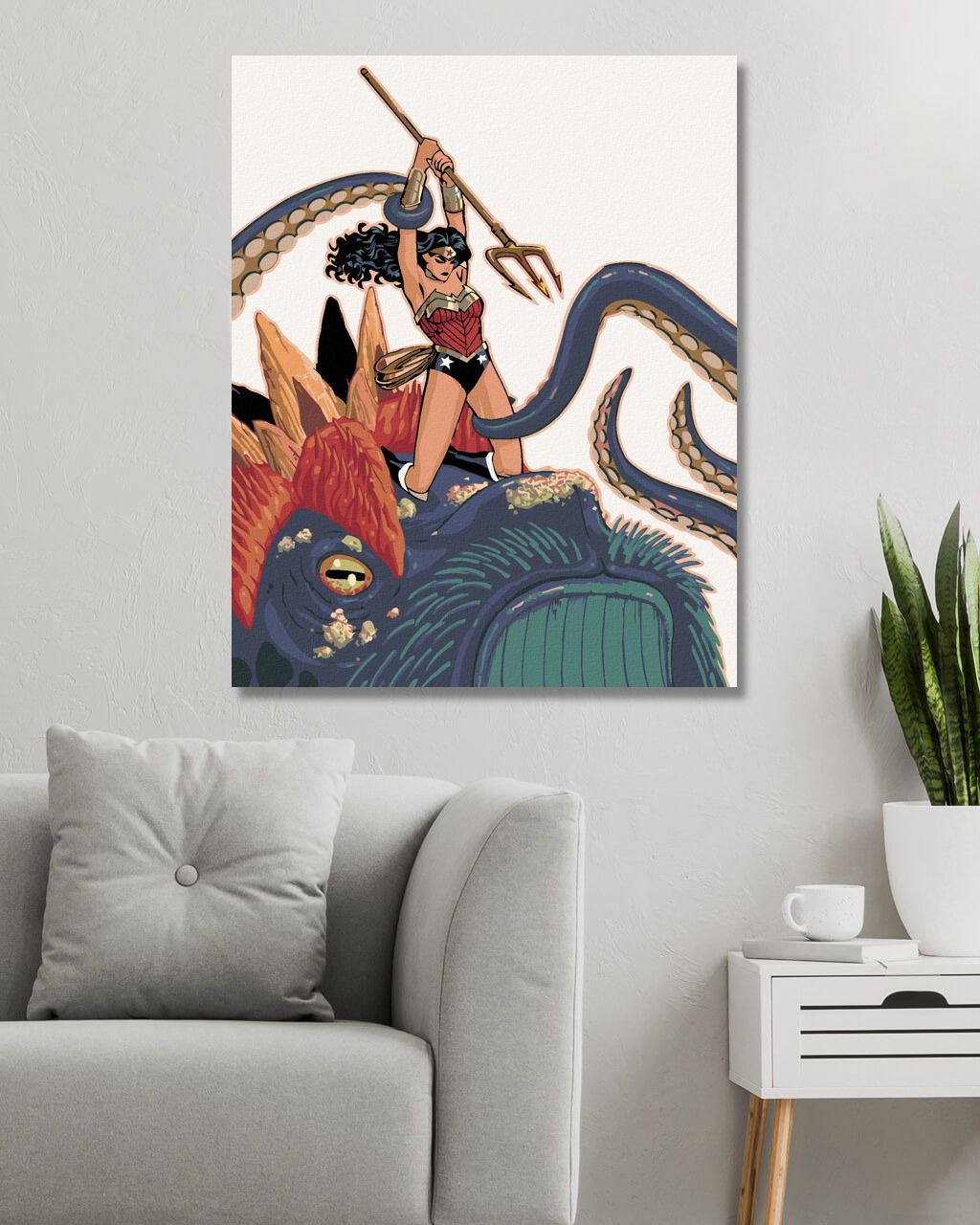 zuty Malování podle čísel - WONDER WOMAN A PŘÍŠERA - Rozměr: 40x50 cm, Rámování: Varianta: vypnuté plátno na rám - obrázek 7