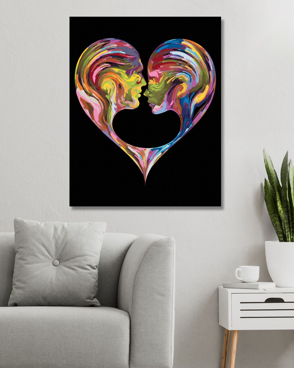 zuty Malování podle čísel - ROMANTICKÉ SRDCE - Rozměr: 40x50 cm, Rámování: Varianta: vypnuté plátno na rám - obrázek 3