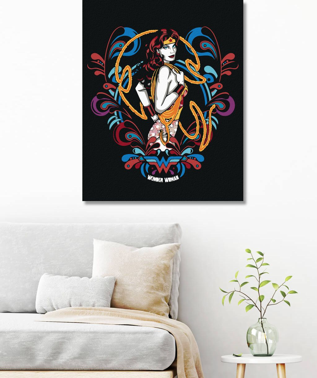 zuty Malování podle čísel - WONDER WOMAN 60S - Rozměr: 40x50 cm, Rámování: Varianta: bez rámu a bez vypnutí plátna - obrázek 10
