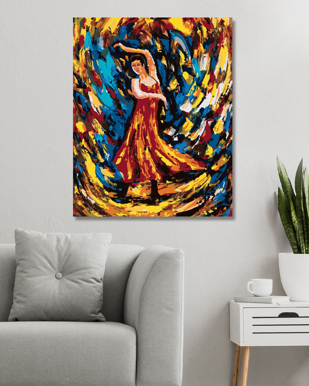 zuty Malování podle čísel - DÍVKA TANČÍCÍ FLAMENCO - Rozměr: 40x50 cm, Rámování: Varianta: bez rámu a bez vypnutí plátna - obrázek 4