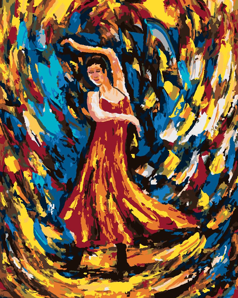 zuty Malování podle čísel - DÍVKA TANČÍCÍ FLAMENCO - Rozměr: 40x50 cm, Rámování: Varianta: bez rámu a bez vypnutí plátna - obrázek 7