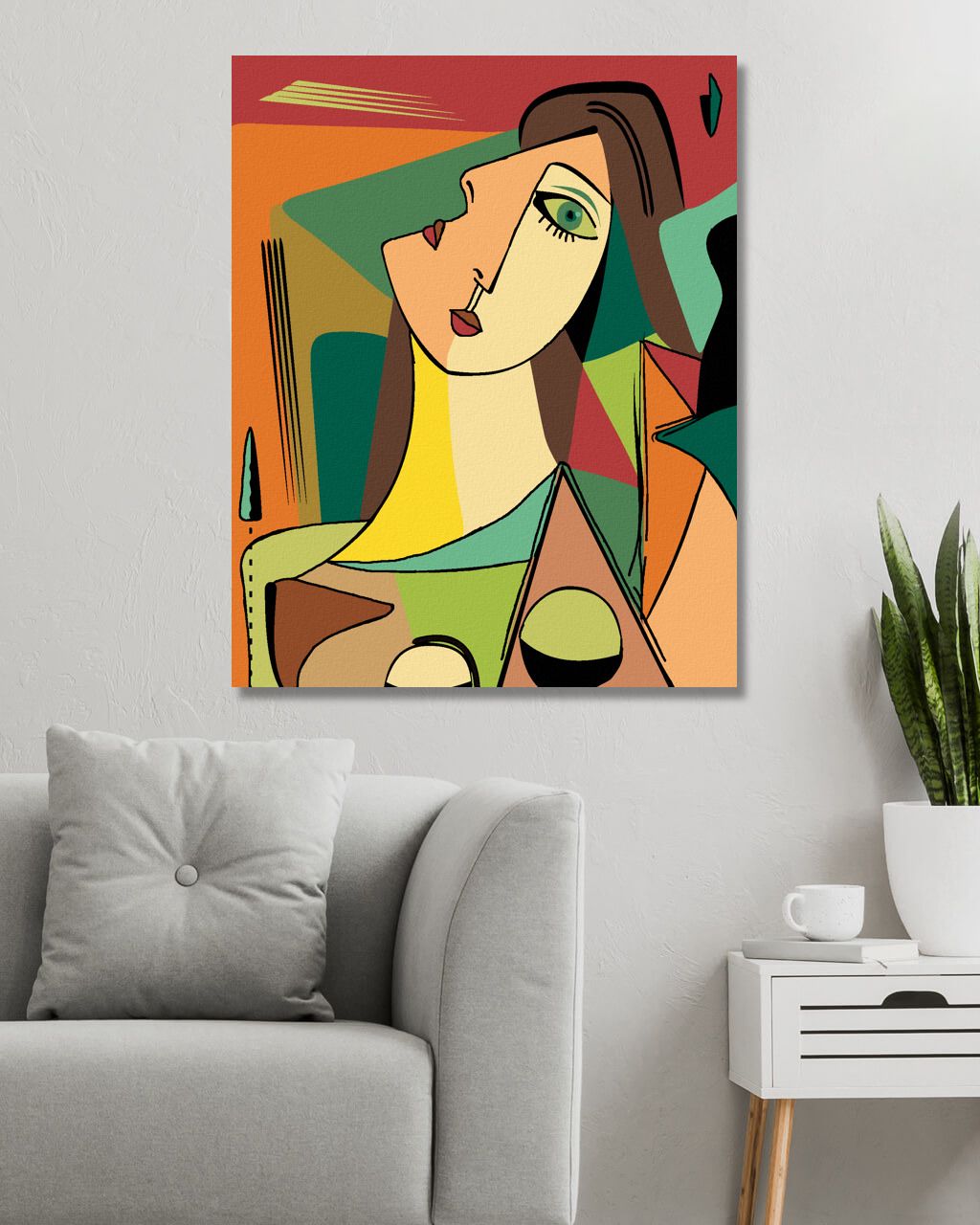 zuty Malování podle čísel - ABSTRAKTNÍ ŽENA V KUBICKÉM STYLU - Rozměr: 40x50 cm, Rámování: Varianta: vypnuté plátno na rám - obrázek 18