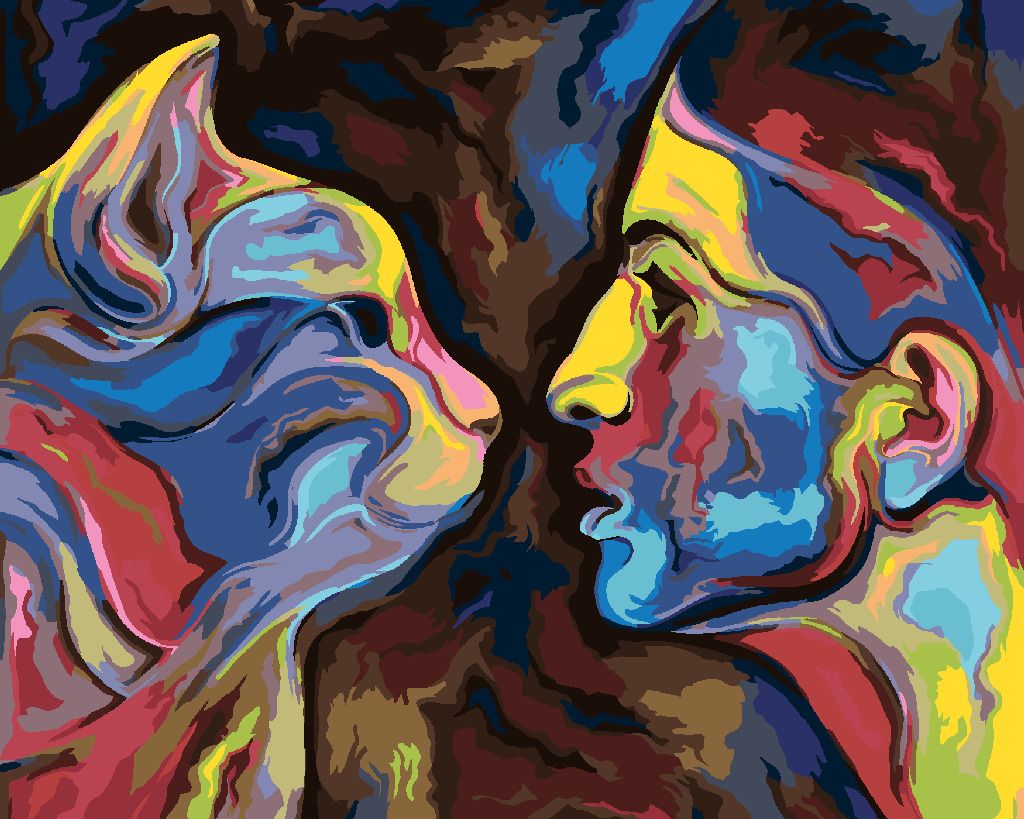 zuty Malování podle čísel - ABSTRAKCE ŽENY A KOČKY - Rozměr: 40x50 cm, Rámování: Varianta: bez rámu a bez vypnutí plátna - obrázek 4