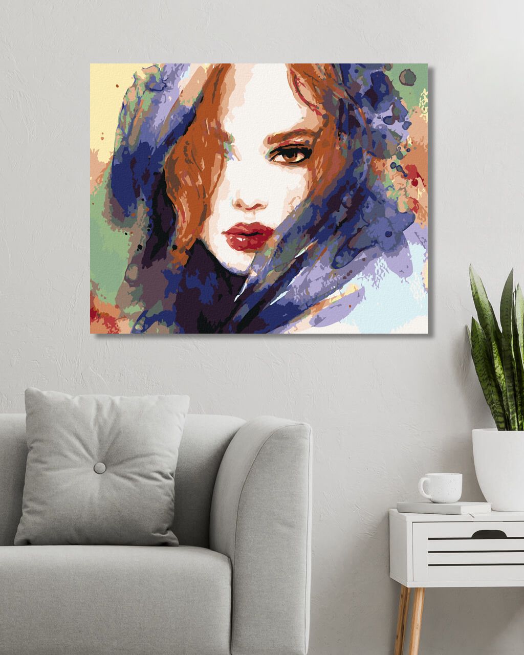 zuty Malování podle čísel - ŽENA SE ZRZAVÝMI VLASY - Rozměr: 40x50 cm, Rámování: Varianta: bez rámu a bez vypnutí plátna - obrázek 4