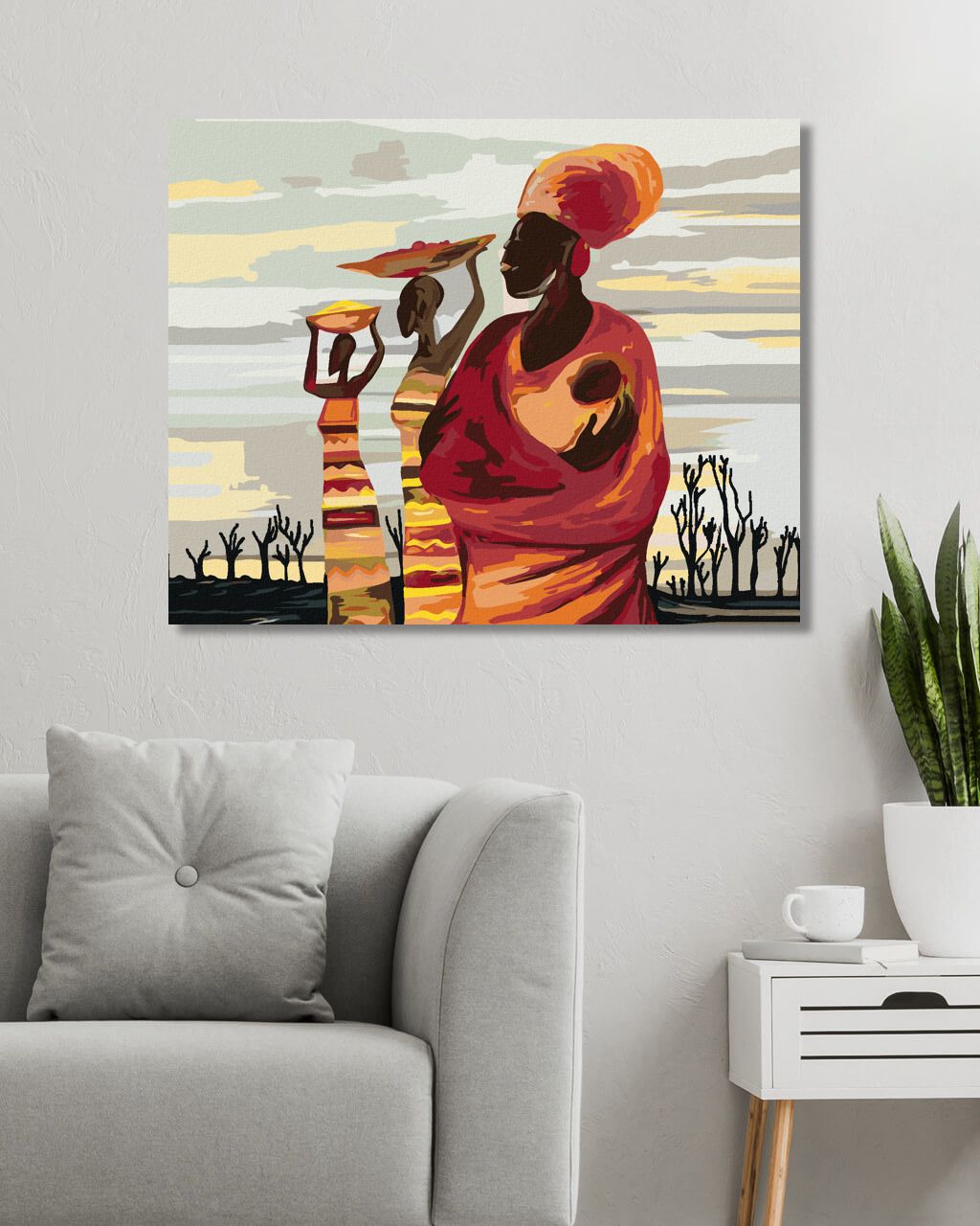 zuty Malování podle čísel - AFRICKÉ ŽENY S DÍTĚTEM - Rozměr: 40x50 cm, Rámování: Varianta: vypnuté plátno na rám - obrázek 10