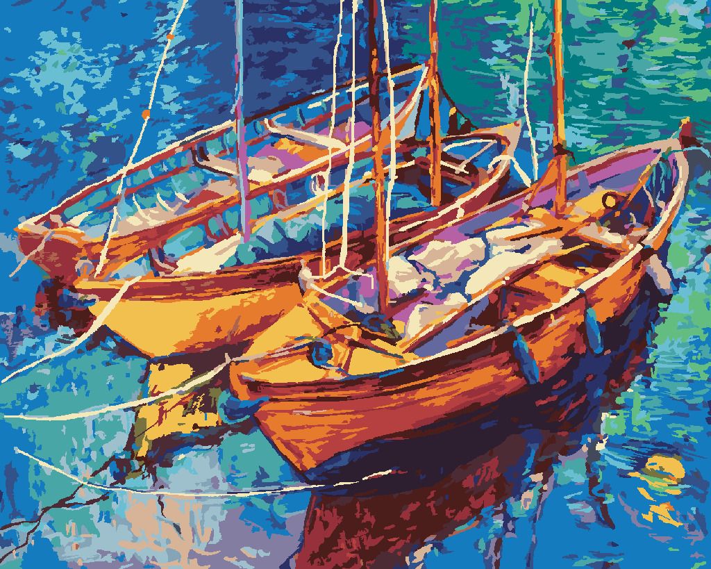 zuty Malování podle čísel - LODIČKY NA VODĚ - Rozměr: 40x50 cm, Rámování: Varianta: vypnuté plátno na rám - obrázek 5