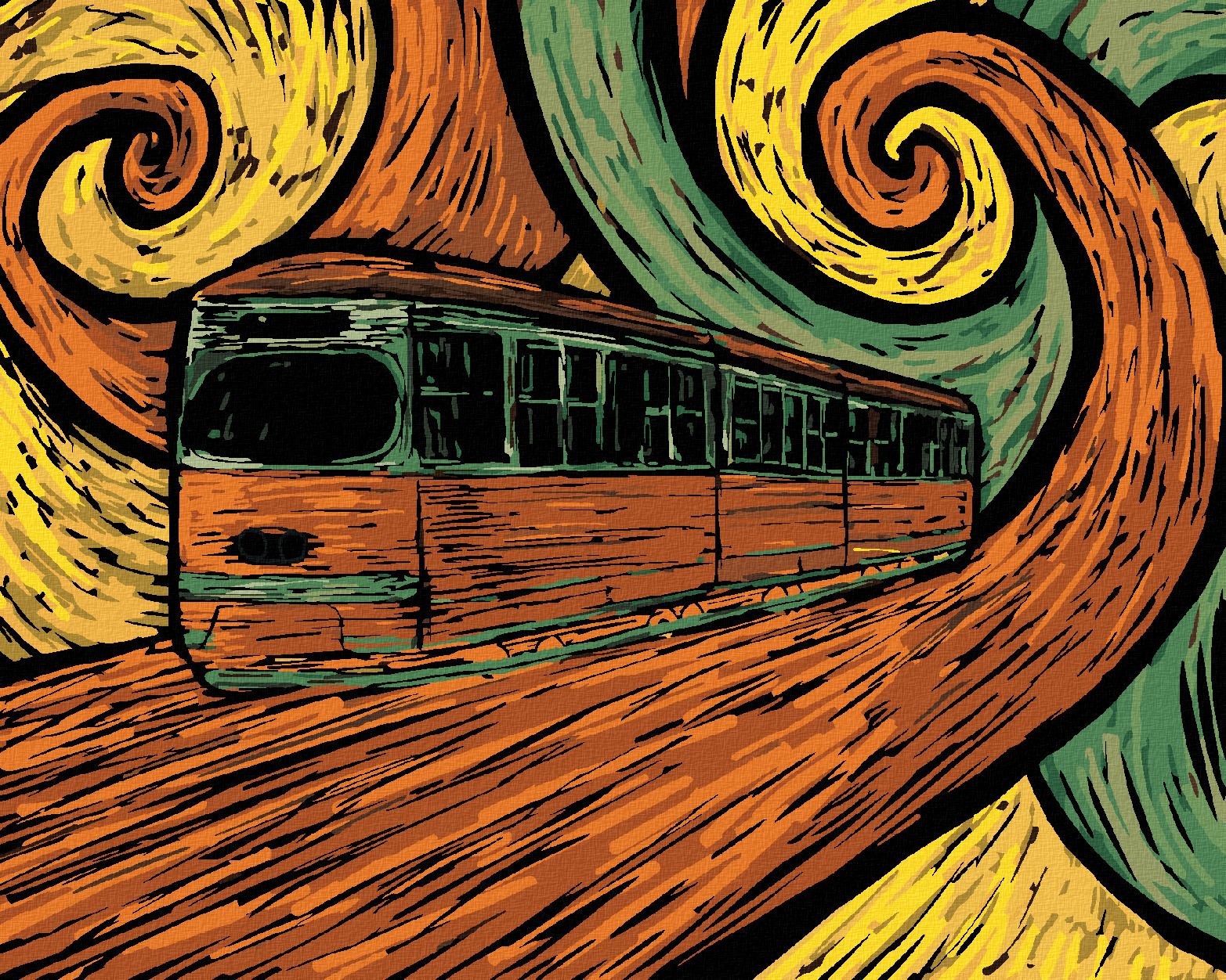 zuty Malování podle čísel - TRAMVAJ V IMPRESIONISTICKÉM STYLU - Rozměr: 40x50 cm, Rámování: Varianta: bez rámu a bez vypnutí plátna - obrázek 1