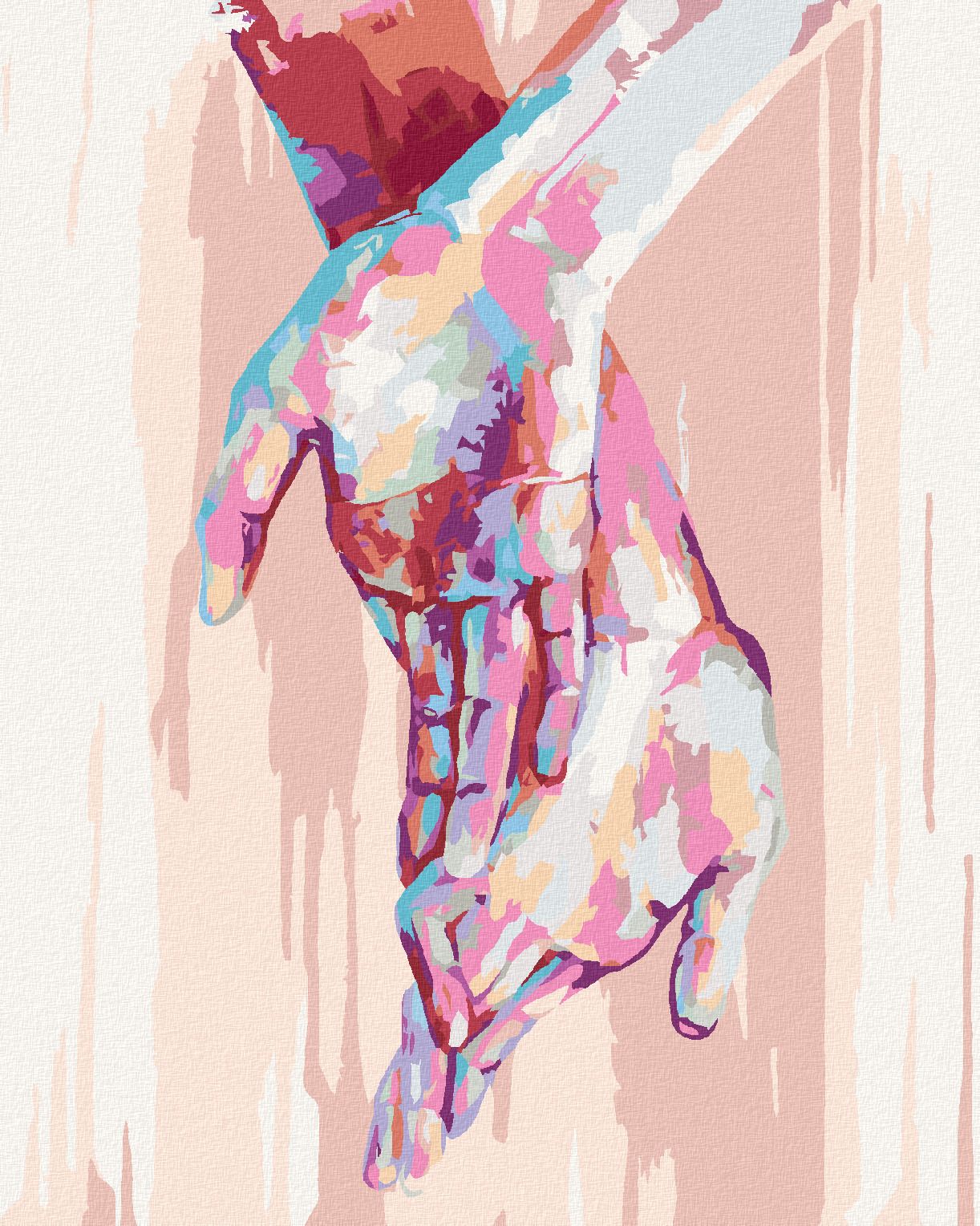 zuty Malování podle čísel - ABSTRAKTNÍ DLANĚ II - Rozměr: 40x50 cm, Rámování: Varianta: bez rámu a bez vypnutí plátna - obrázek 1
