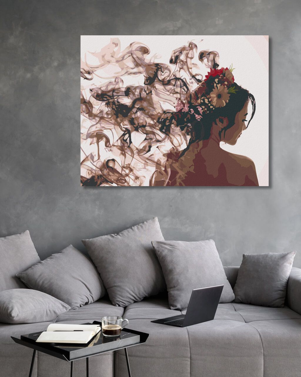 zuty Malování podle čísel - DÍVKA S PARFÉMOVÝM KOUŘEM - Rozměr: 40x50 cm, Rámování: Varianta: bez rámu a bez vypnutí plátna - obrázek 3