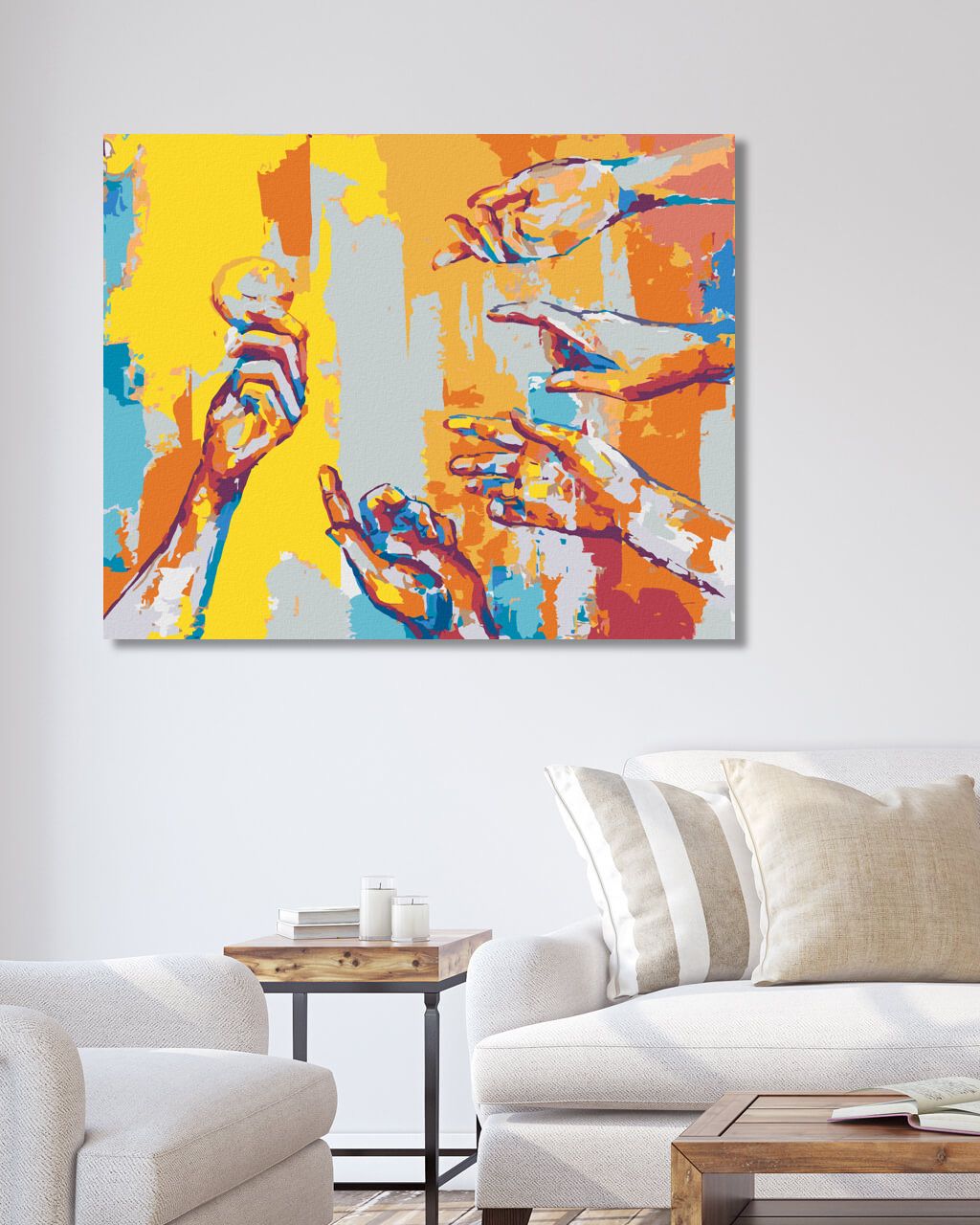 zuty Malování podle čísel - ABSTRAKTNÍ DLANĚ - Rozměr: 40x50 cm, Rámování: Varianta: bez rámu a bez vypnutí plátna - obrázek 4