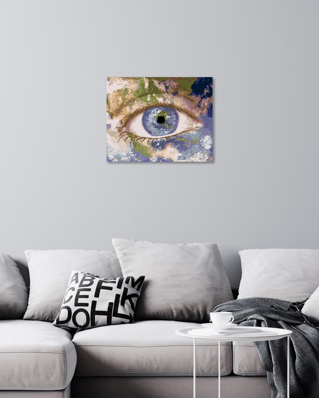 zuty Malování podle čísel - OKO JAKO PLANETA ZEMĚ - Rozměr: 40x50 cm, Rámování: Varianta: vypnuté plátno na rám - obrázek 7