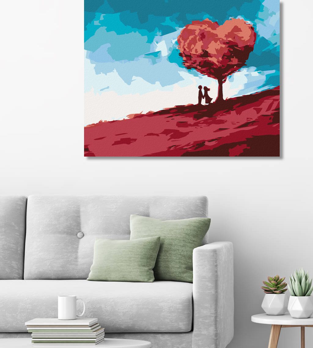 zuty Malování podle čísel - PUSA POD STROMEM VE TVARU SRDCE - Rozměr: 40x50 cm, Rámování: Varianta: vypnuté plátno na rám - obrázek 10