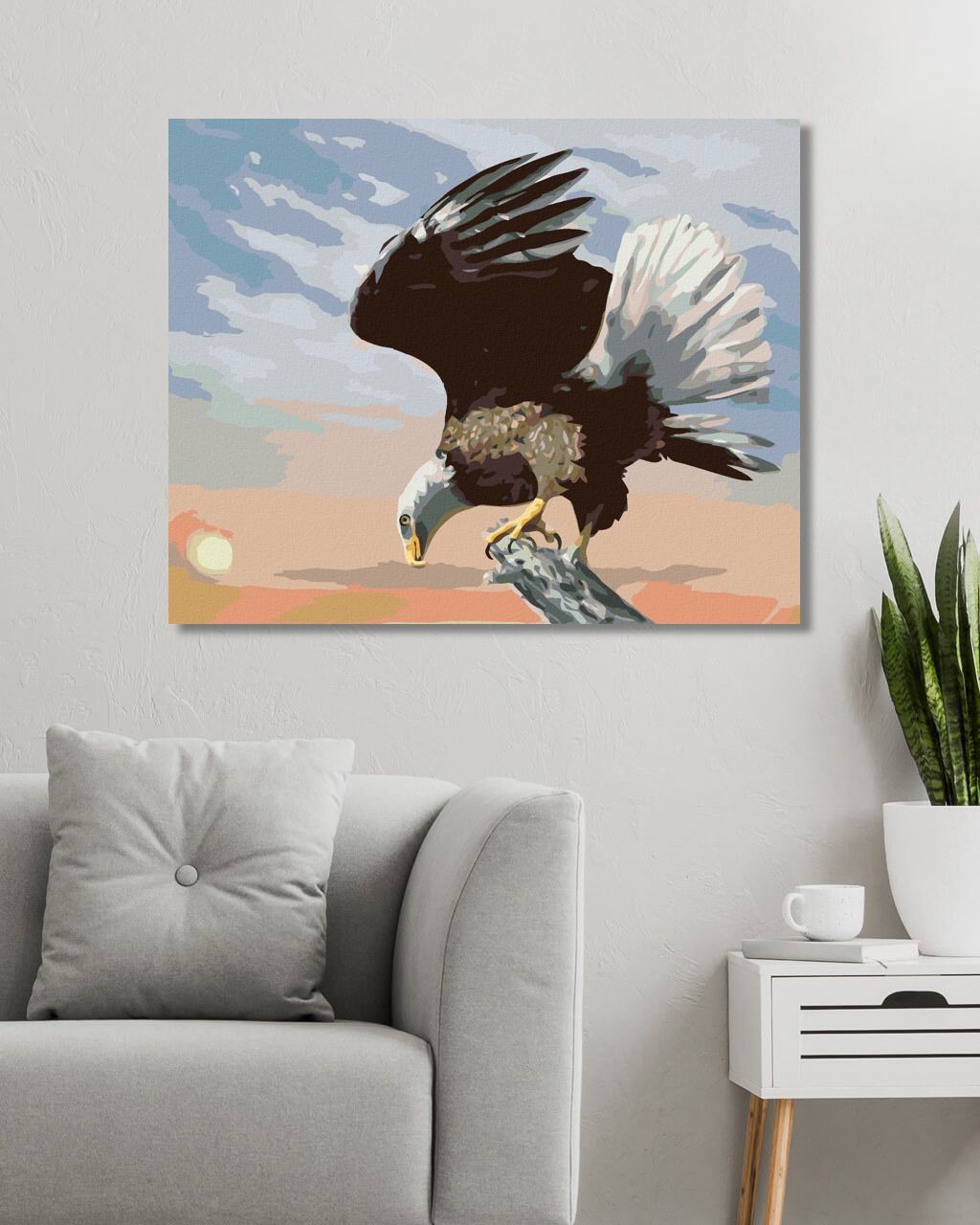zuty Malování podle čísel - OREL ZA SOUMRAKU (D. RUSTY RUST) - Rozměr: 40x50 cm, Rámování: Varianta: bez rámu a bez vypnutí plátna - obrázek 2