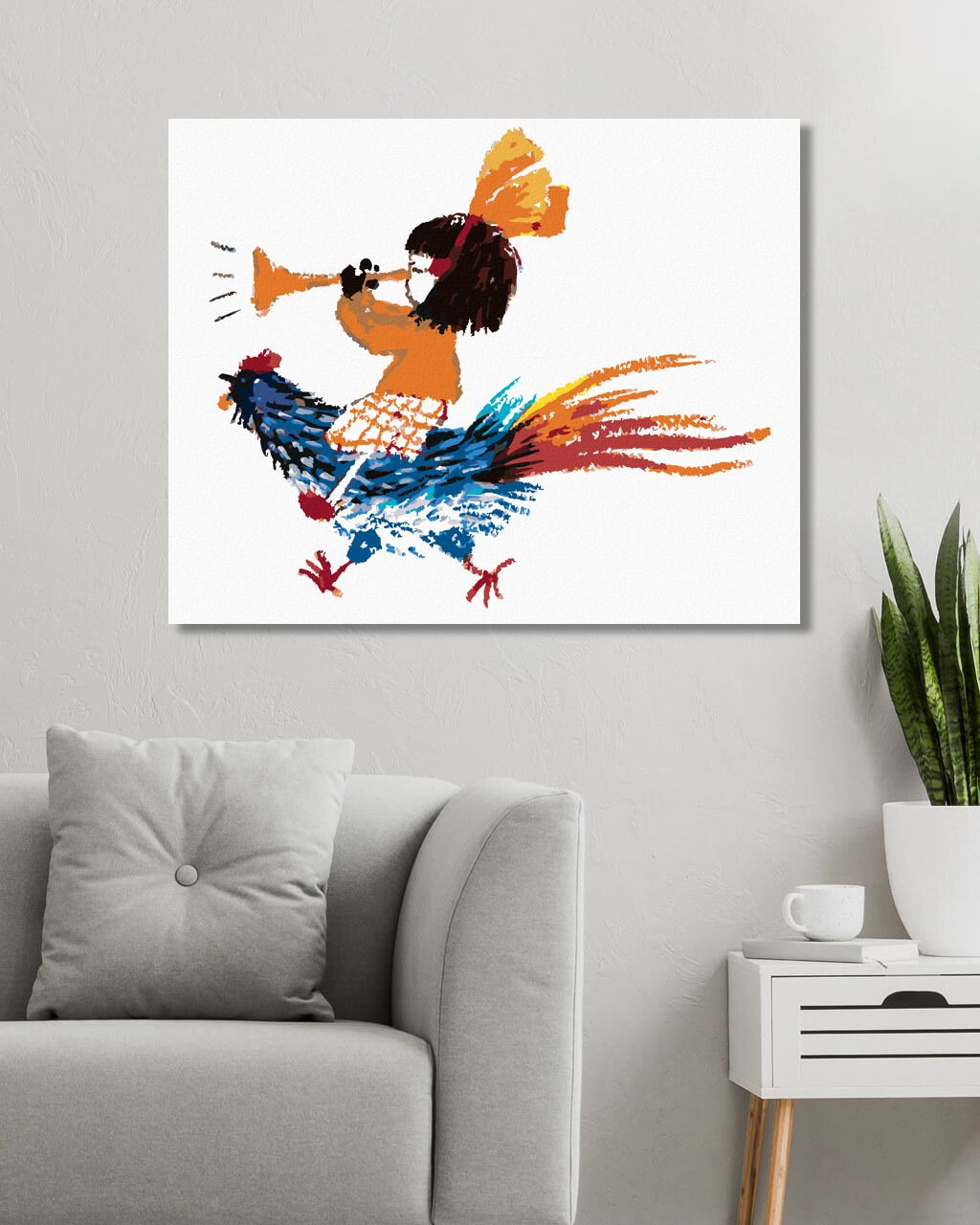 zuty Malování podle čísel - HOLČIČKA SEDÍCÍ NA KOHOUTOVI - Rozměr: 40x50 cm, Rámování: Varianta: vypnuté plátno na rám - obrázek 8