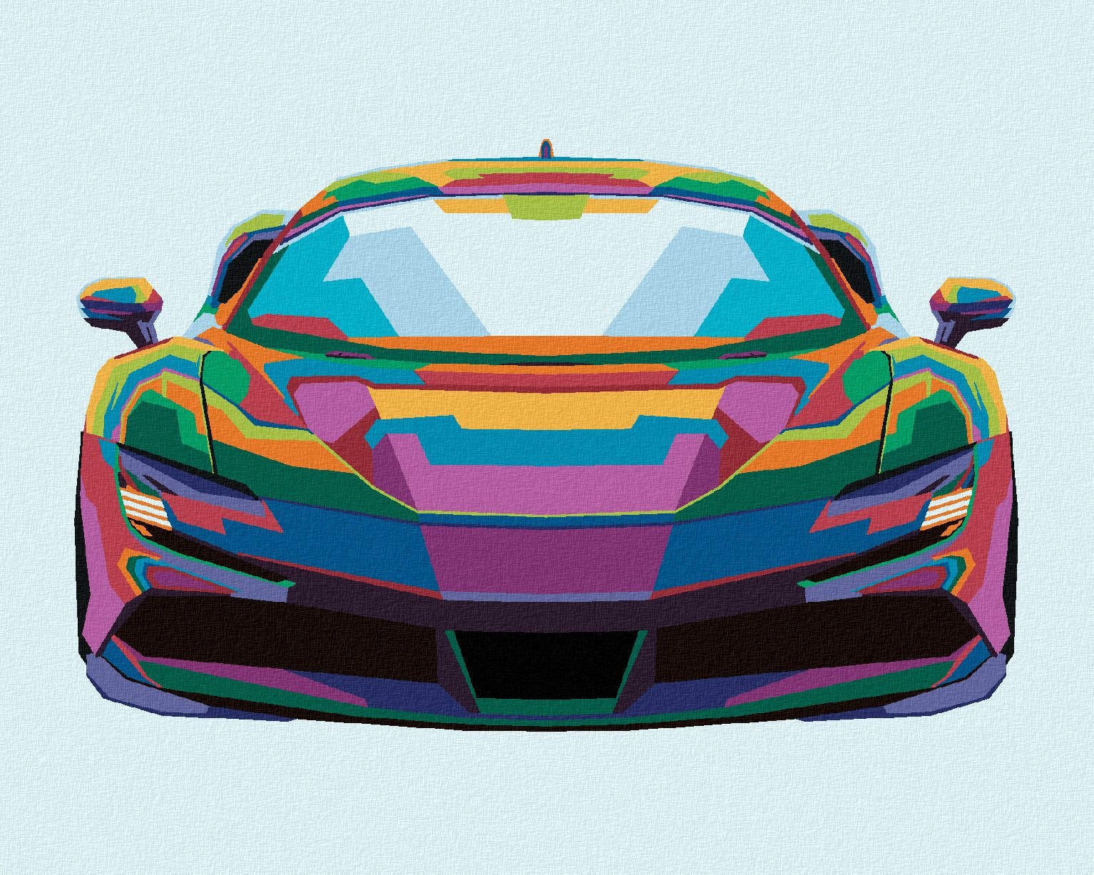 zuty Malování podle čísel - BAREVNÉ SPORTOVNÍ AUTO - Rozměr: 40x50 cm, Rámování: Varianta: bez rámu a bez vypnutí plátna - obrázek 1
