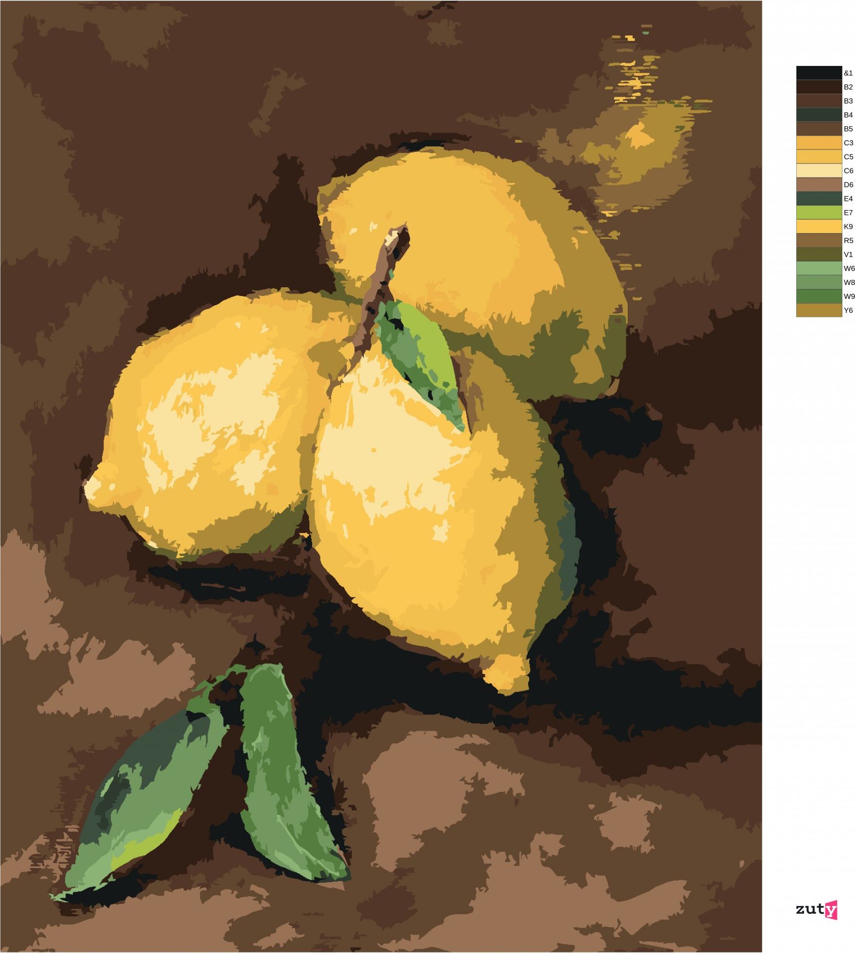 zuty Malování podle čísel - CITRÓNY - Rozměr: 40x50 cm, Rámování: Varianta: vypnuté plátno na rám - obrázek 4
