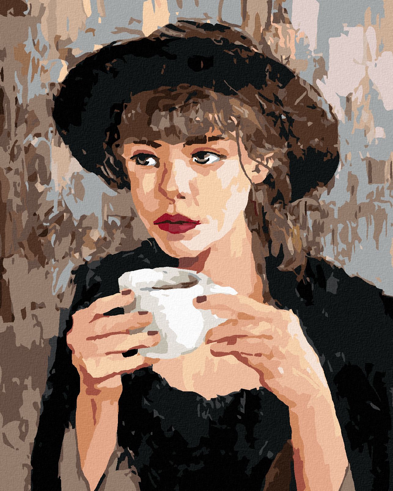 zuty Malování podle čísel - ŽENA S KÁVOU - Rozměr: 40x50 cm, Rámování: Varianta: bez rámu a bez vypnutí plátna - obrázek 1