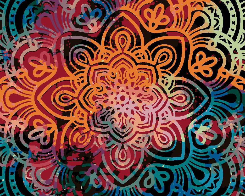 zuty Malování podle čísel - ZÁŘIVÁ MANDALA - Rozměr: 40x50 cm, Rámování: Varianta: vypnuté plátno na rám - obrázek 5