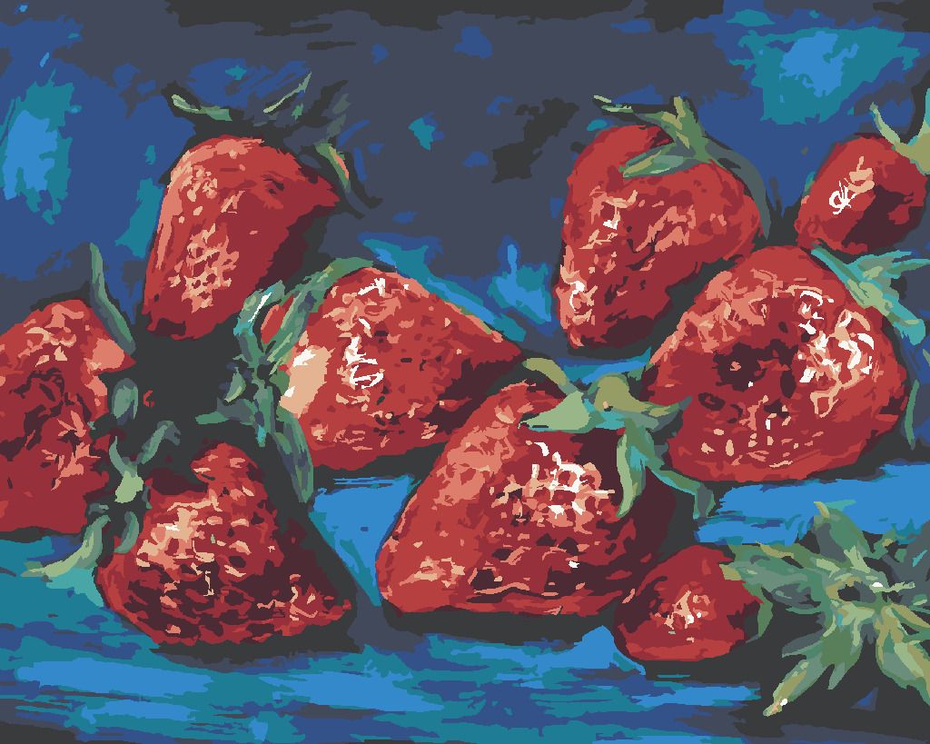 zuty Malování podle čísel - JAHODY NA MODRÉM POZADÍ - Rozměr: 40x50 cm, Rámování: Varianta: bez rámu a bez vypnutí plátna - obrázek 10