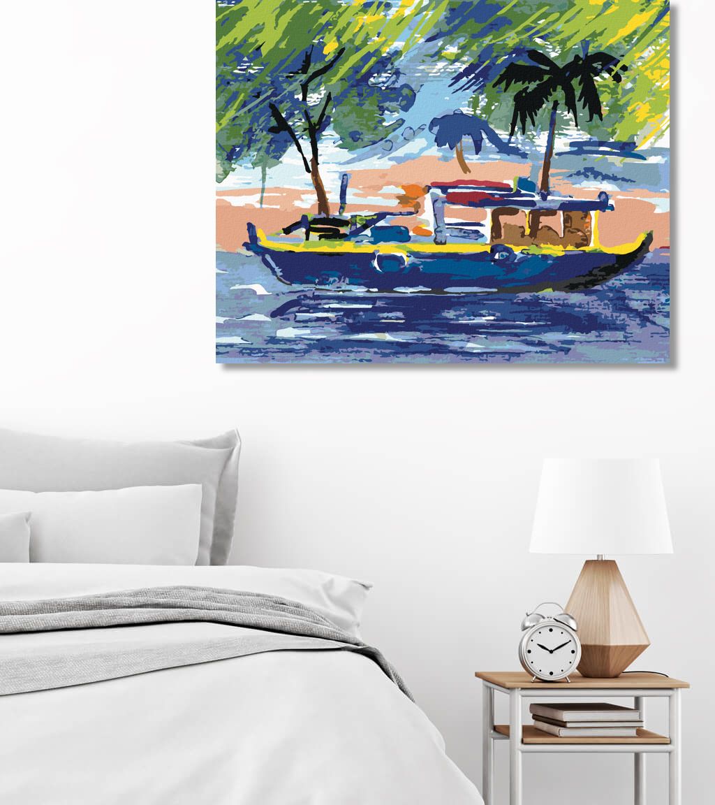 zuty Malování podle čísel - VÝLETNÍ LOĎ - Rozměr: 40x50 cm, Rámování: Varianta: bez rámu a bez vypnutí plátna - obrázek 3