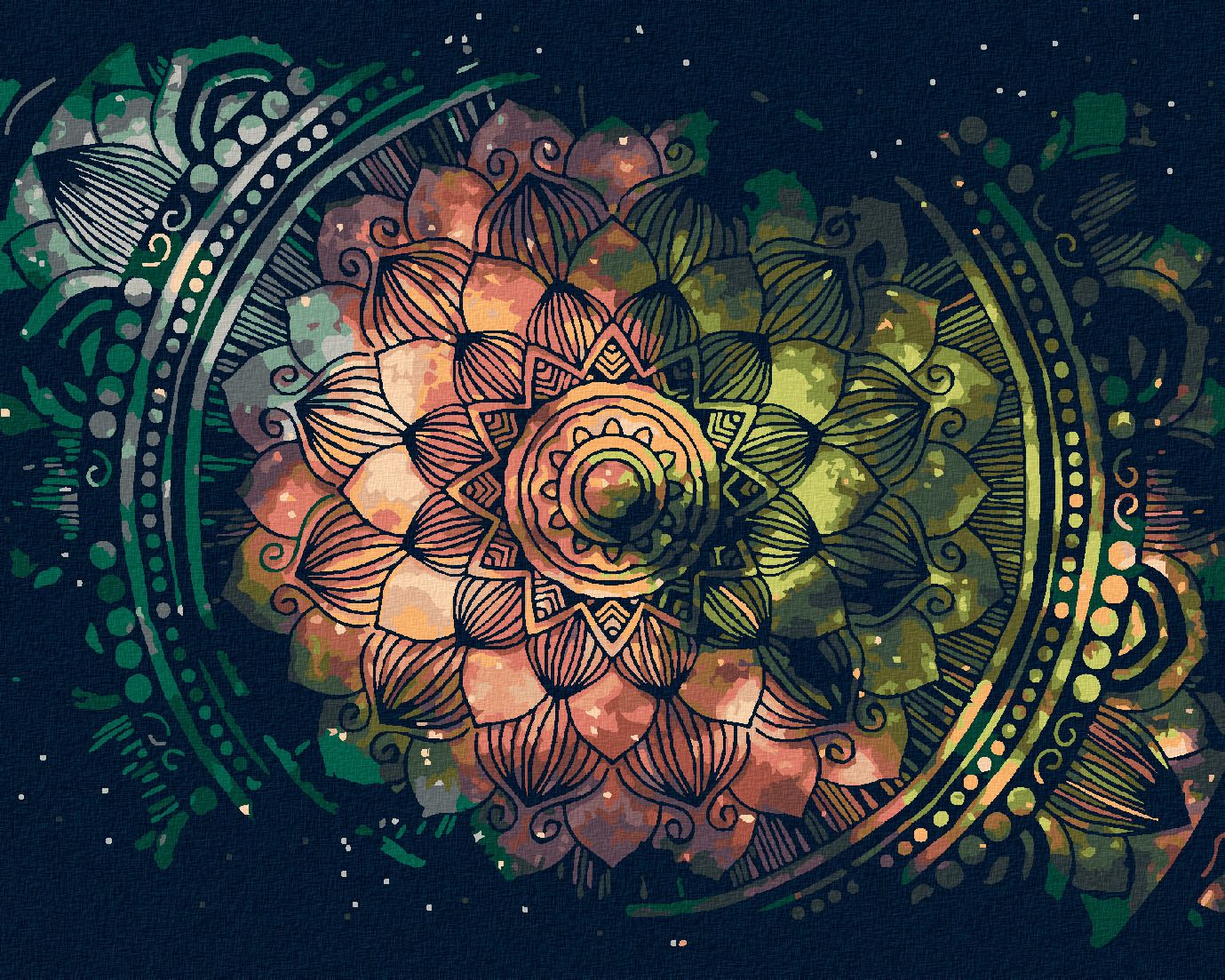 zuty Malování podle čísel - VESMÍRNÁ MANDALA - Rozměr: 40x50 cm, Rámování: Varianta: bez rámu a bez vypnutí plátna - obrázek 1