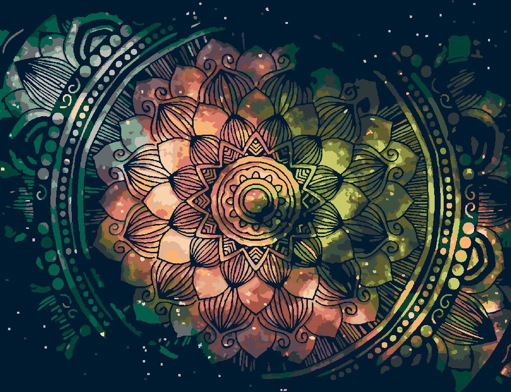 zuty Malování podle čísel - VESMÍRNÁ MANDALA - Rozměr: 40x50 cm, Rámování: Varianta: bez rámu a bez vypnutí plátna - obrázek 10