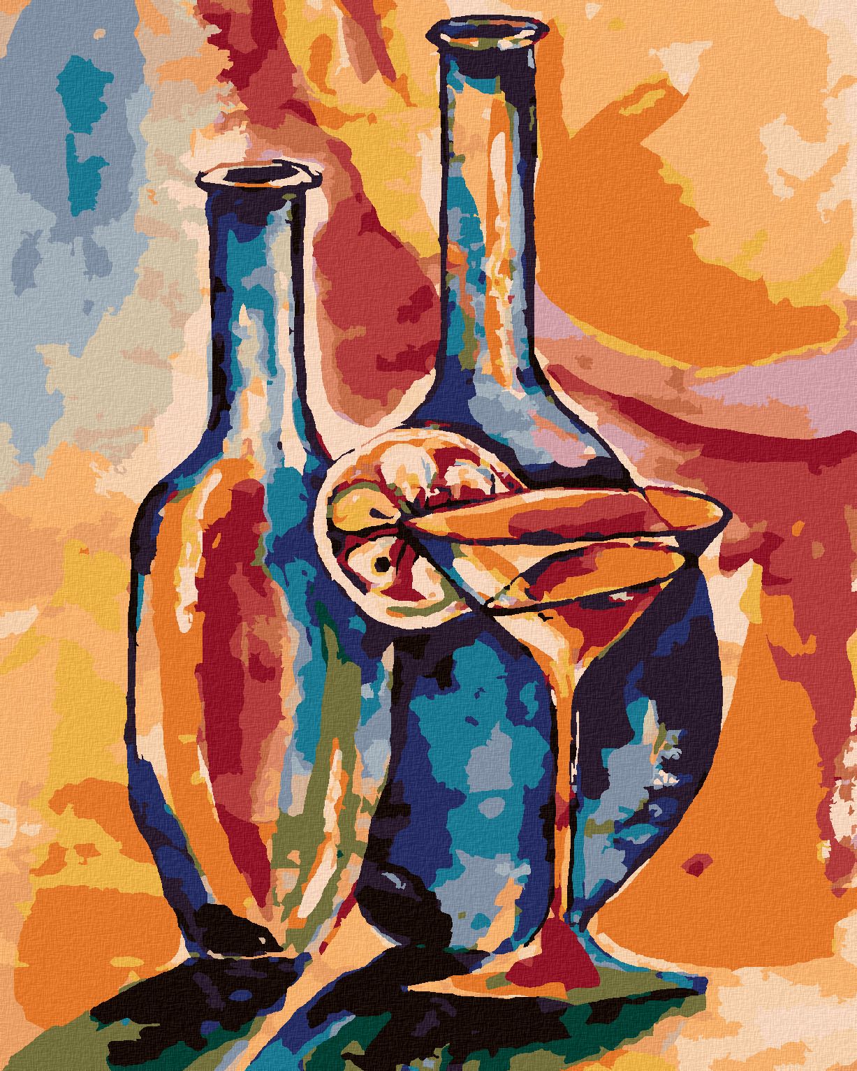 zuty Malování podle čísel - OTEVŘENÉ SKLENICE S DRINKEM - Rozměr: 40x50 cm, Rámování: Varianta: bez rámu a bez vypnutí plátna - obrázek 1