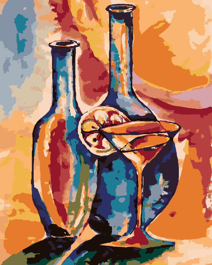 zuty Malování podle čísel - OTEVŘENÉ SKLENICE S DRINKEM - Rozměr: 40x50 cm, Rámování: Varianta: bez rámu a bez vypnutí plátna - obrázek 6