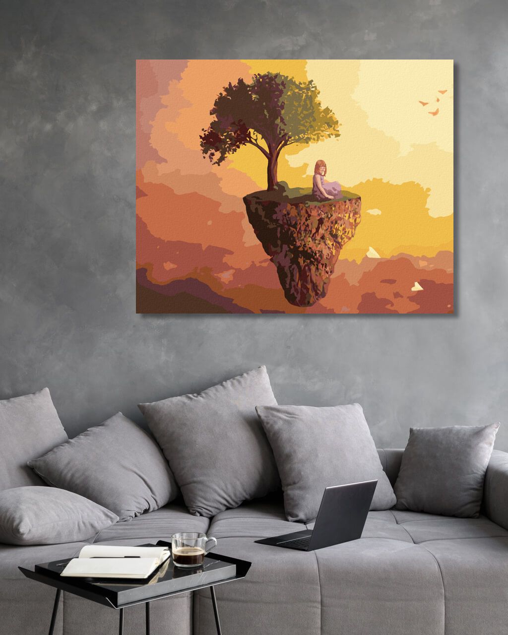 zuty Malování podle čísel - HOLČIČKA NA LETÍCÍM OSTROVĚ - Rozměr: 40x50 cm, Rámování: Varianta: vypnuté plátno na rám - obrázek 3