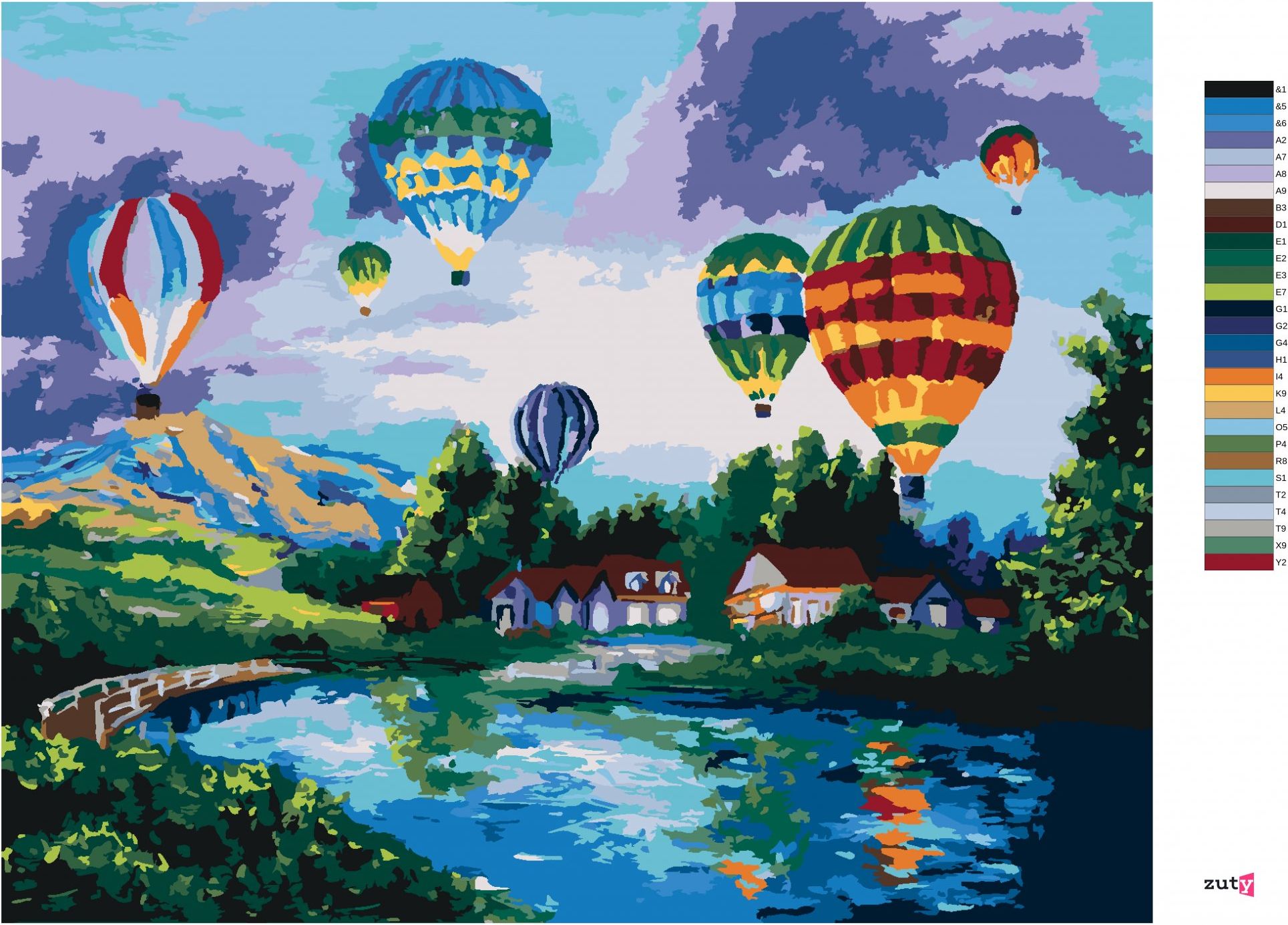 zuty Malování podle čísel - OHNIVÝ BALÓN - Rozměr: 40x50 cm, Rámování: Varianta: vypnuté plátno na rám - obrázek 10