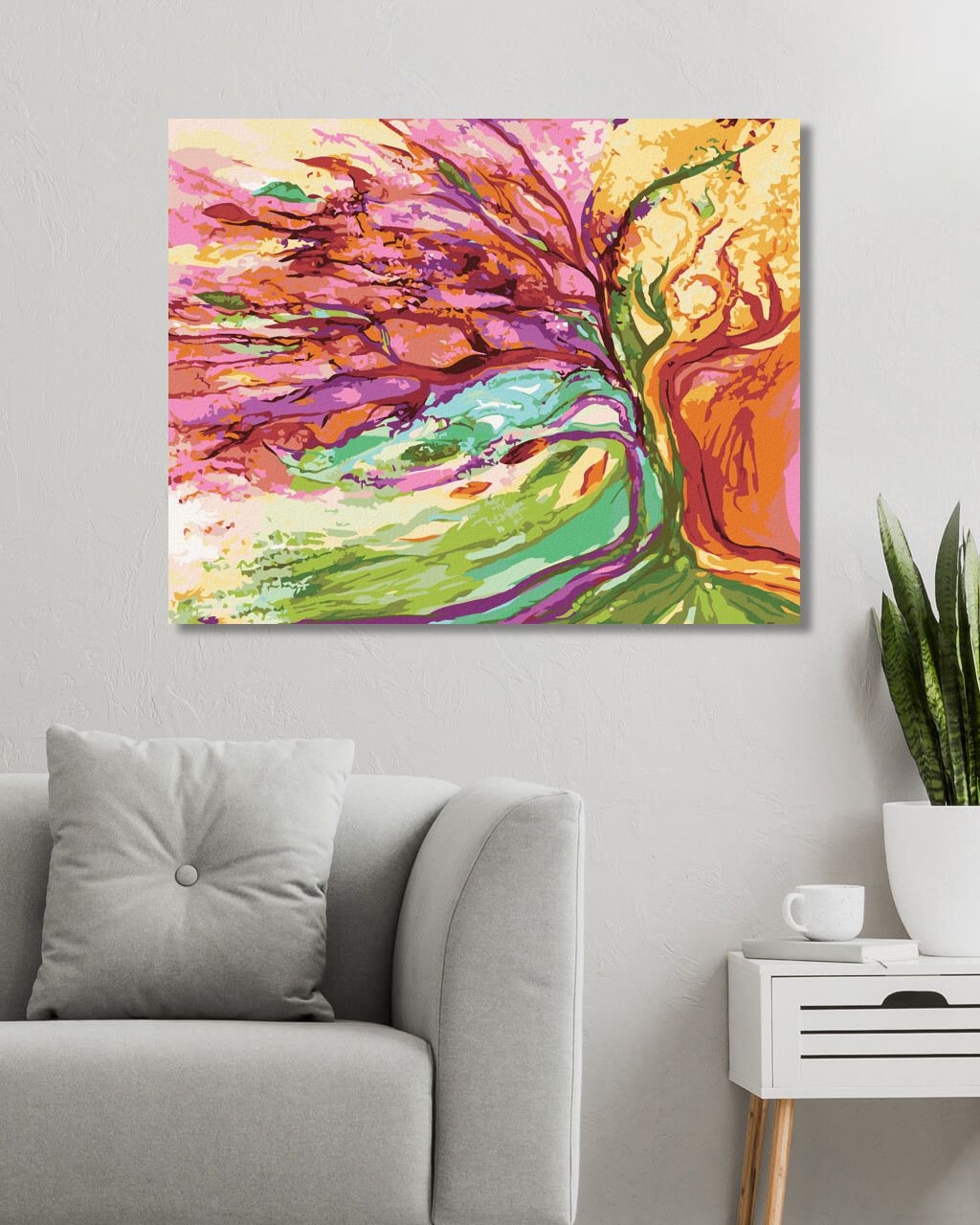 zuty Malování podle čísel - DUHOVÝ STROM (CAROL CAVALARIS) - Rozměr: 40x50 cm, Rámování: Varianta: bez rámu a bez vypnutí plátna - obrázek 4
