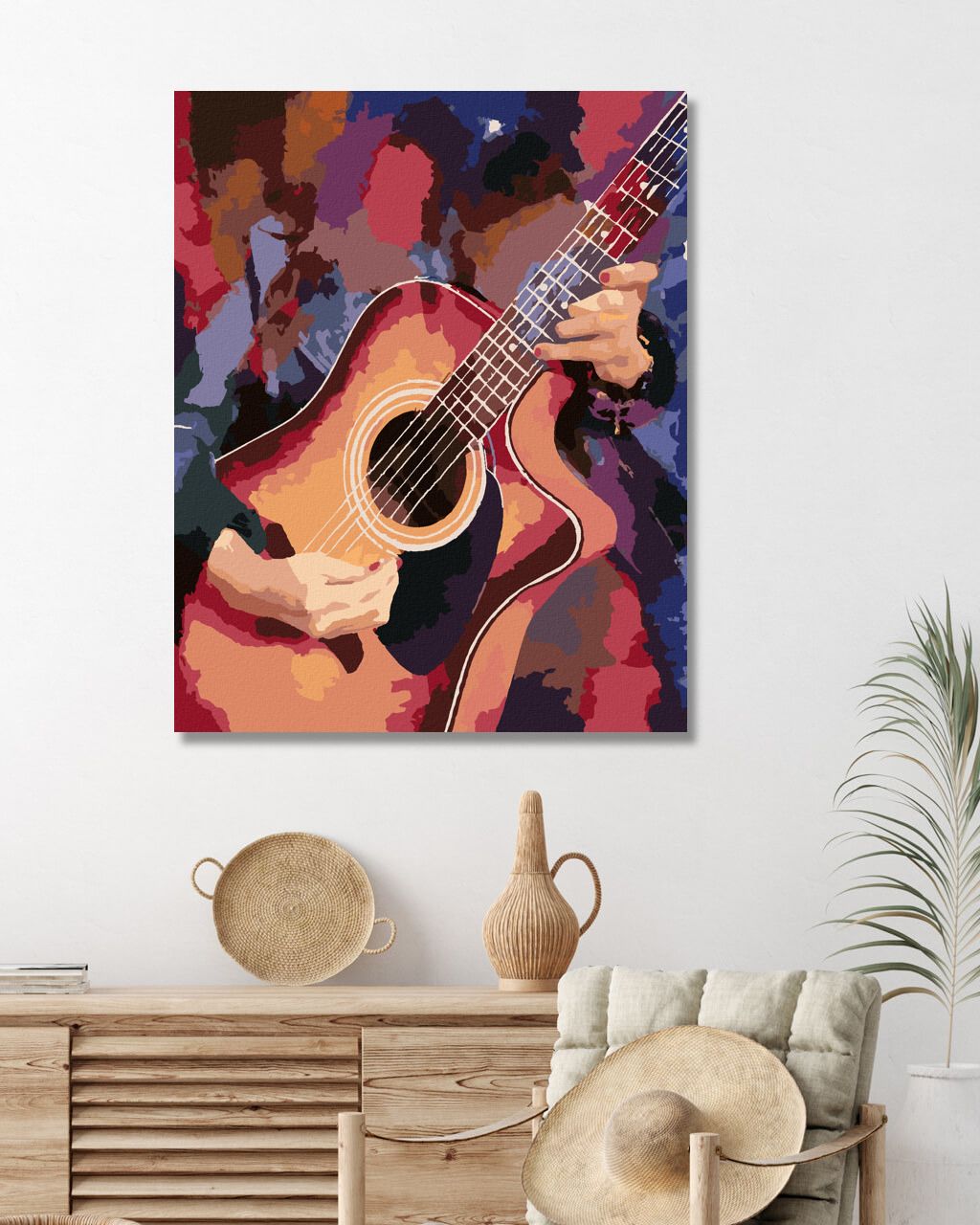 zuty Malování podle čísel - KYTARA NA BAREVNÉM POZADÍ - Rozměr: 40x50 cm, Rámování: Varianta: bez rámu a bez vypnutí plátna - obrázek 6