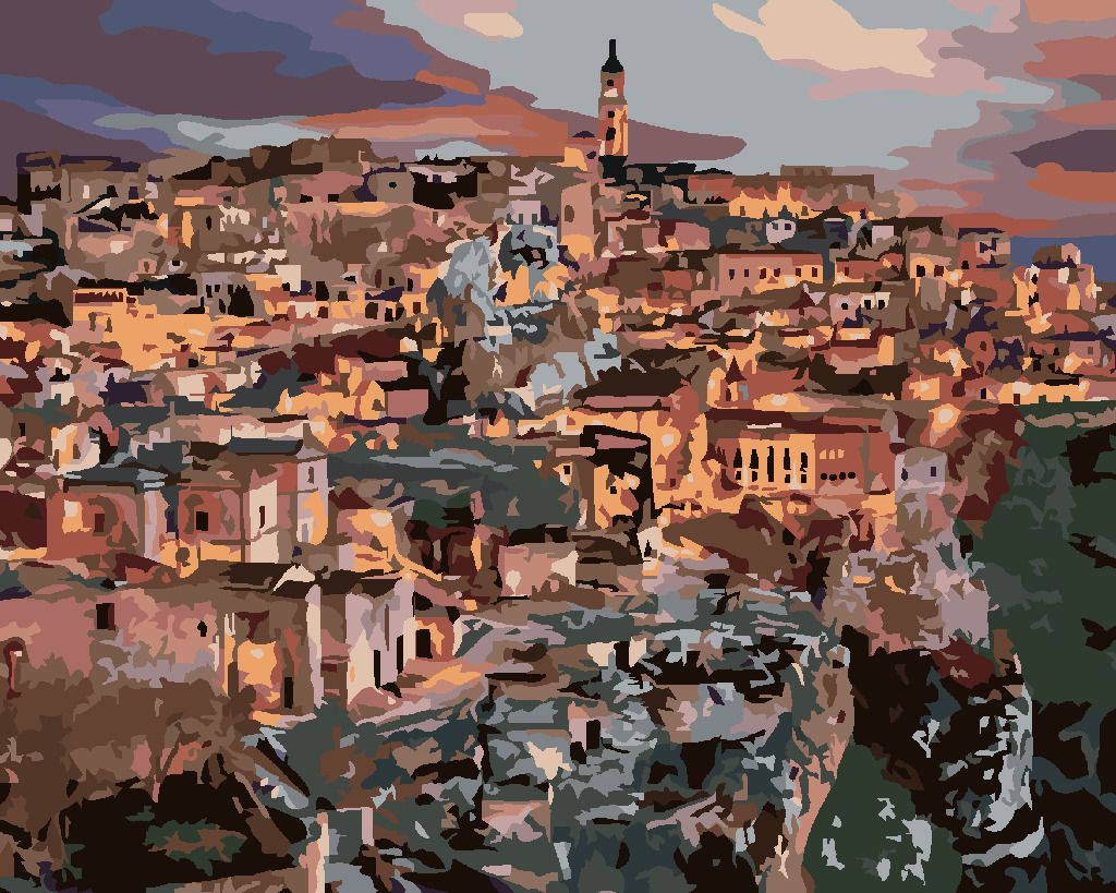 zuty Malování podle čísel - MĚSTO MATERA - Rozměr: 40x50 cm, Rámování: Varianta: vypnuté plátno na rám - obrázek 5