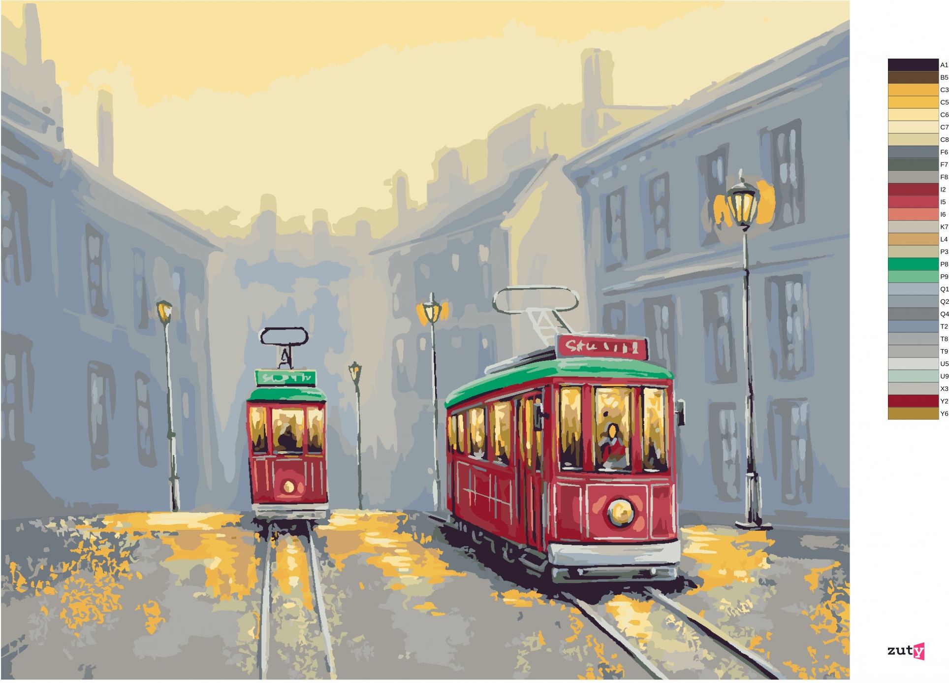 zuty Malování podle čísel - STARÉ TRAMVAJE - Rozměr: 40x50 cm, Rámování: Varianta: vypnuté plátno na rám - obrázek 10
