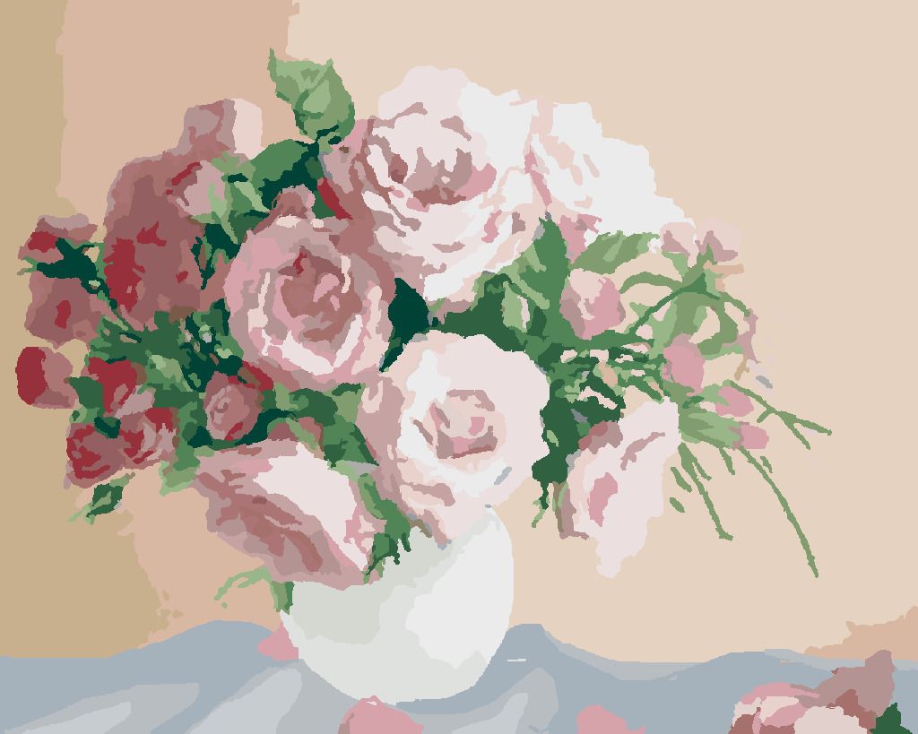 zuty Malování podle čísel - RŮŽE NA RŮŽOVÉM POZADÍ - Rozměr: 40x50 cm, Rámování: Varianta: vypnuté plátno na rám - obrázek 3