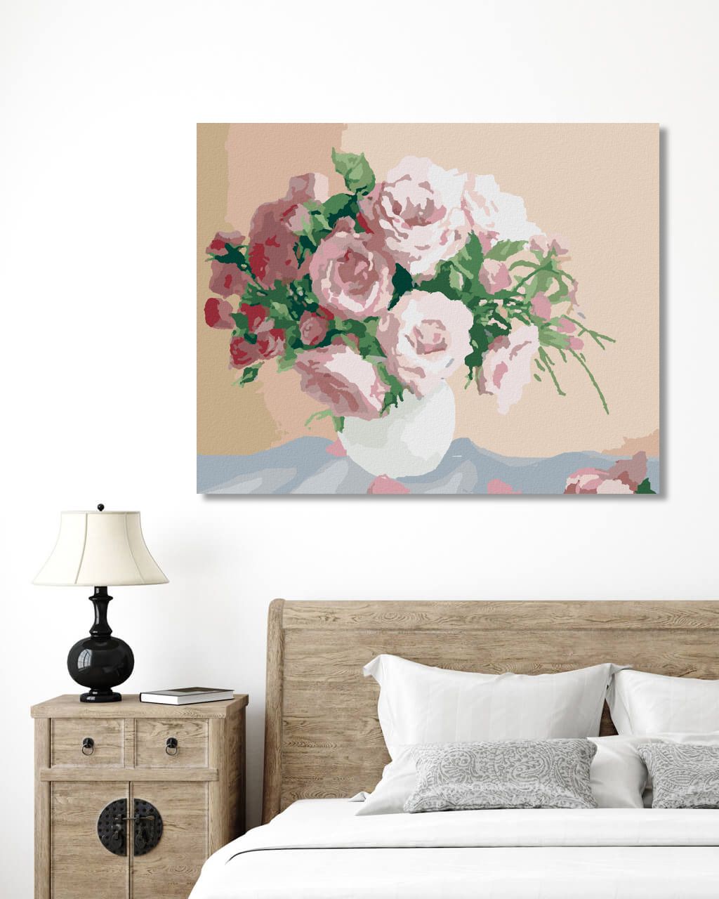 zuty Malování podle čísel - RŮŽE NA RŮŽOVÉM POZADÍ - Rozměr: 40x50 cm, Rámování: Varianta: vypnuté plátno na rám - obrázek 7